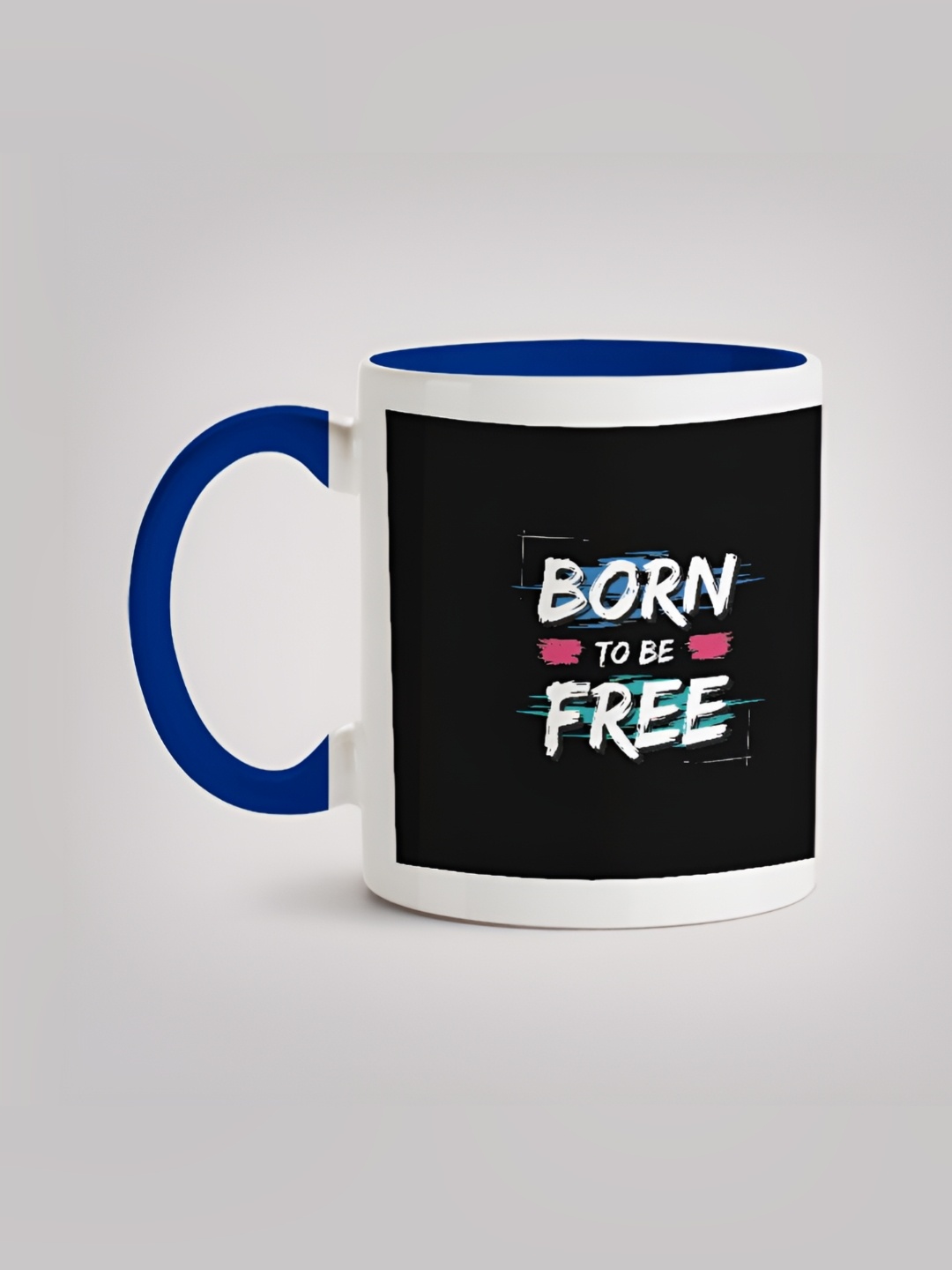 

MOTIVATE BOX Black & Blue Typography Printed Ceramic Glossy Mug 330 ml