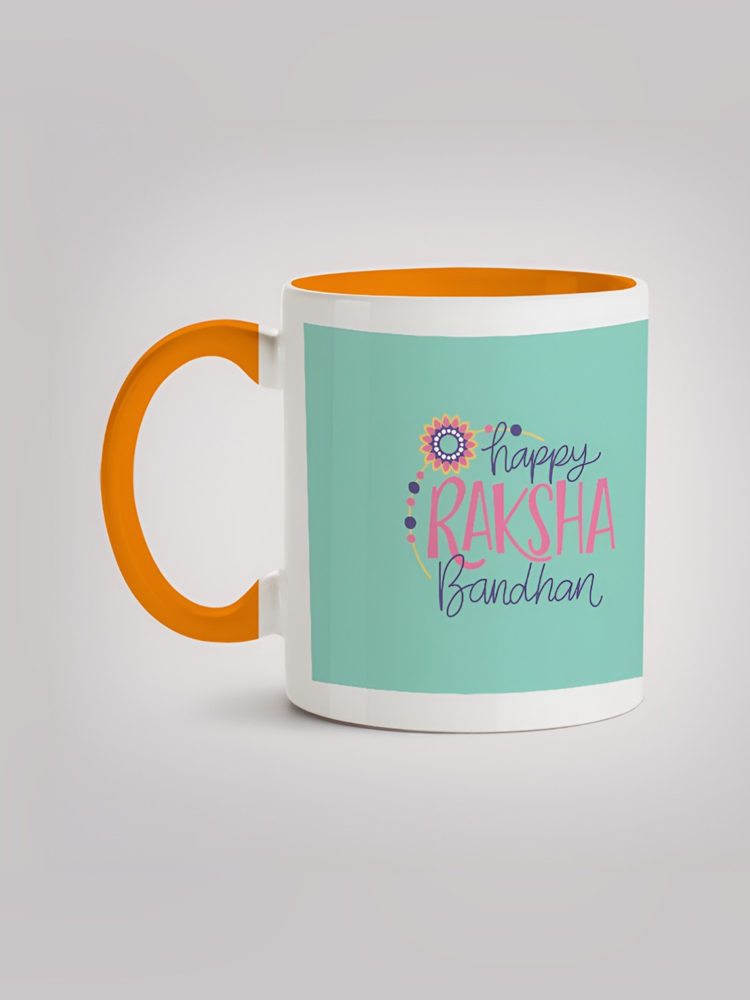 

MOTIVATE BOX White & Sea Green Printed Glossy Ceramic Mug 330ml