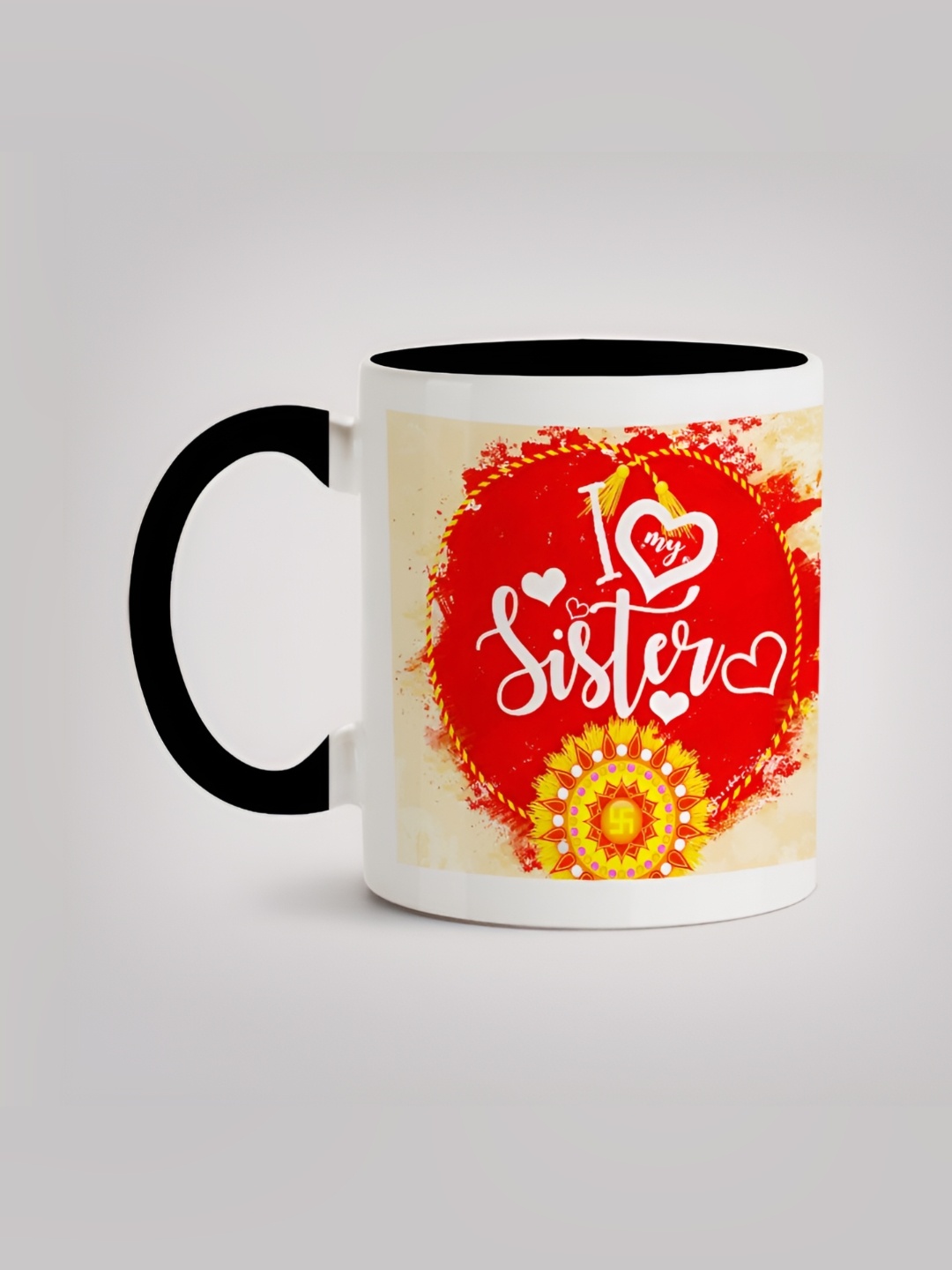 

MOTIVATE BOX Red & Black Printed Ceramic Glossy Mugs 330 ml