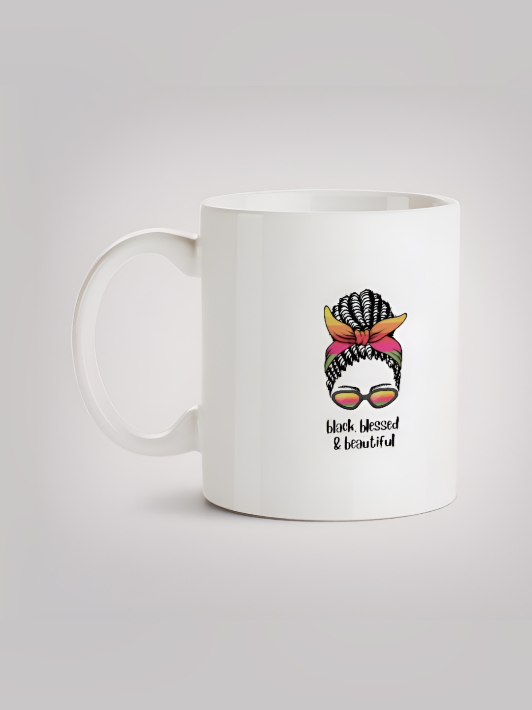 

MOTIVATE BOX White & Black Printed Glossy Ceramic Mugs 330 ml