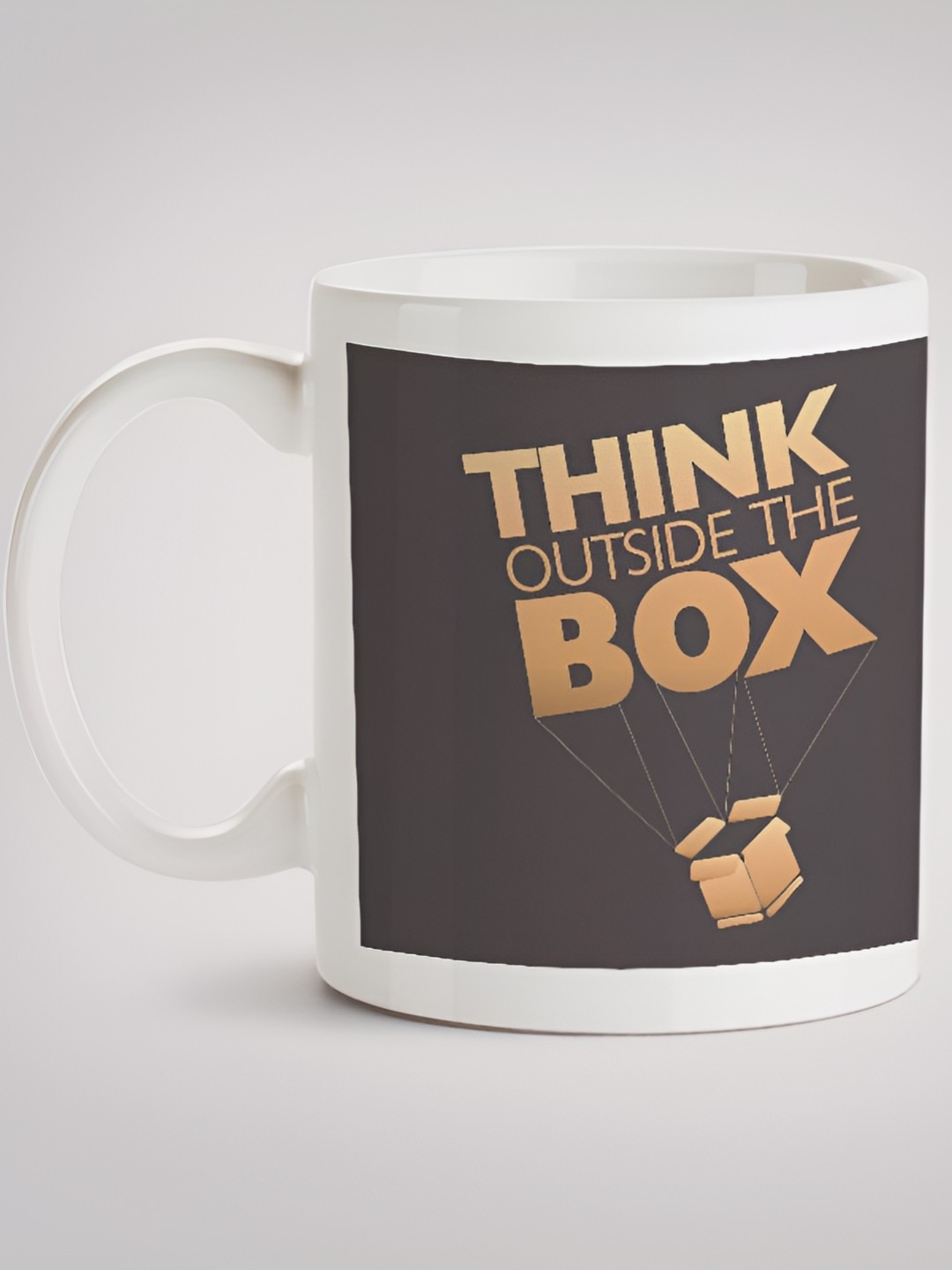 

MOTIVATE BOX Grey & White Printed Ceramic Microwave Safe Glossy Finished Mug 330 ml