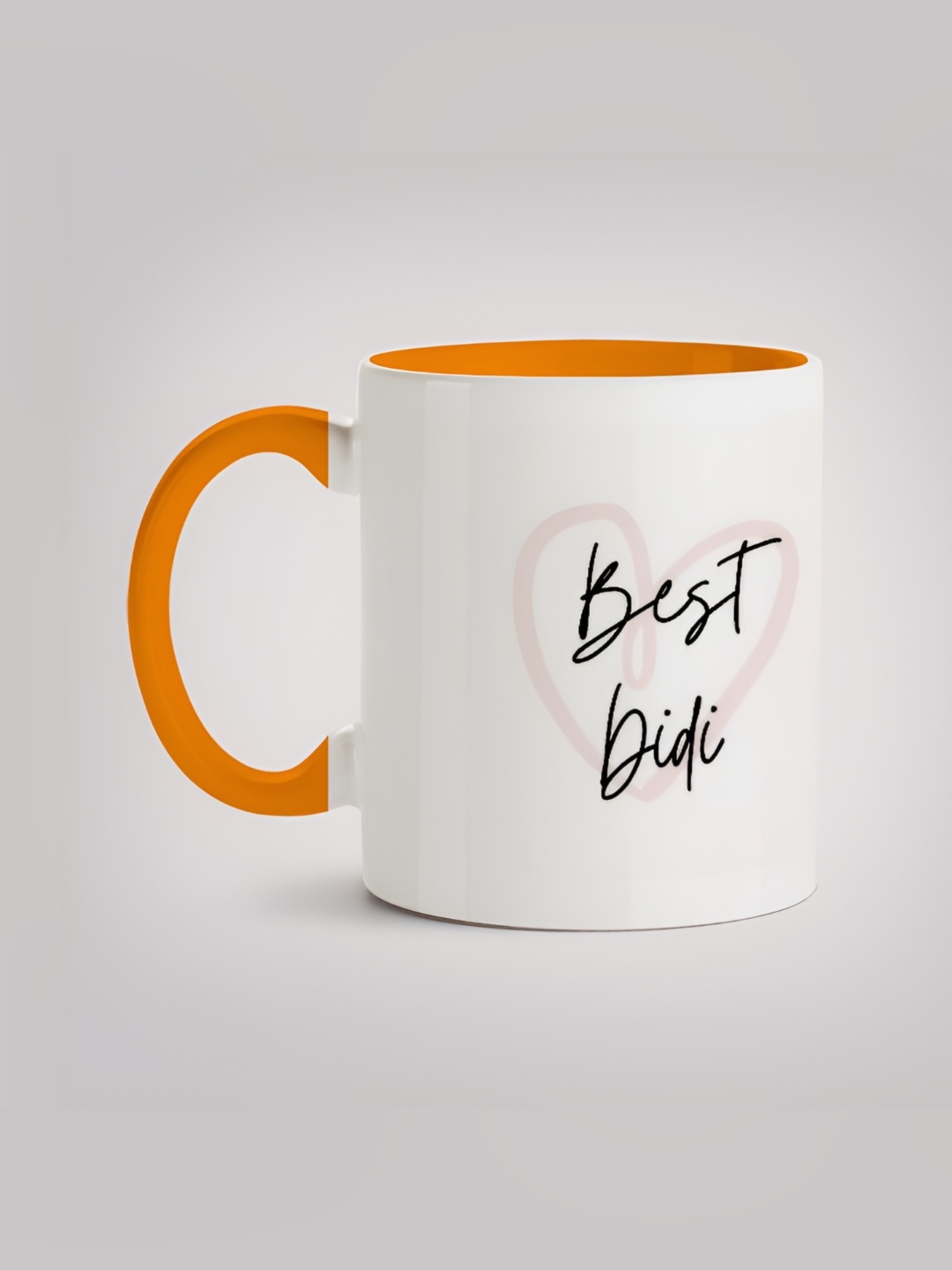 

MOTIVATE BOX White & Orange Typography Printed Microwave Safe Ceramic Mug 330 ml