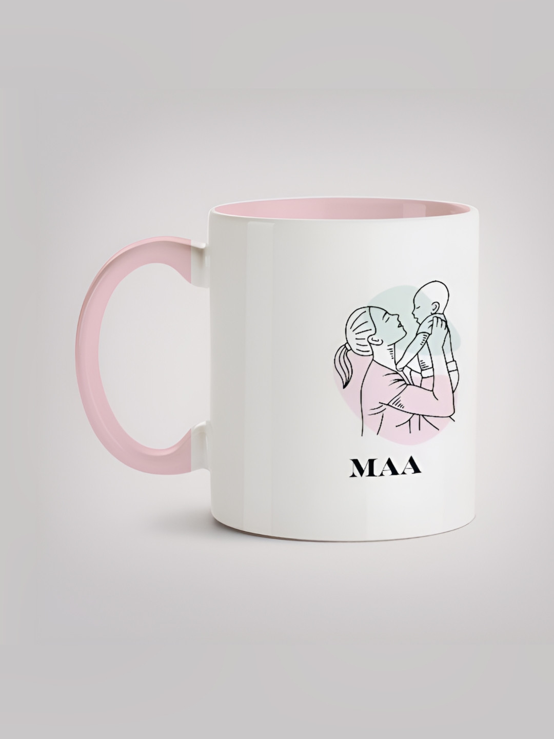

MOTIVATE BOX White & Pink Printed Ceramic Microwave Safe Glossy Finished Mug 330 ml