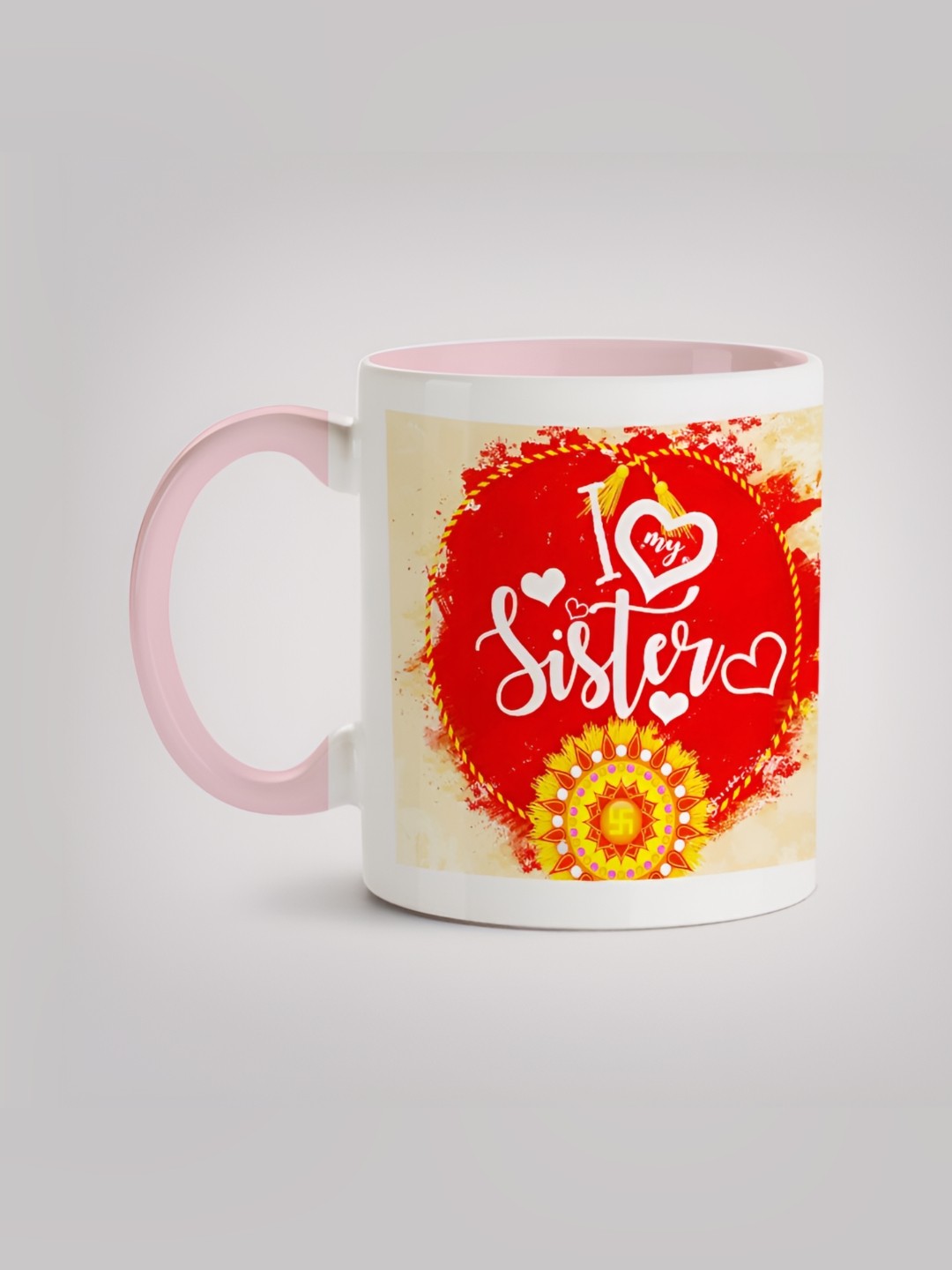 

MOTIVATE BOX White & Pink Printed Ceramic Glossy Mugs 330 ml