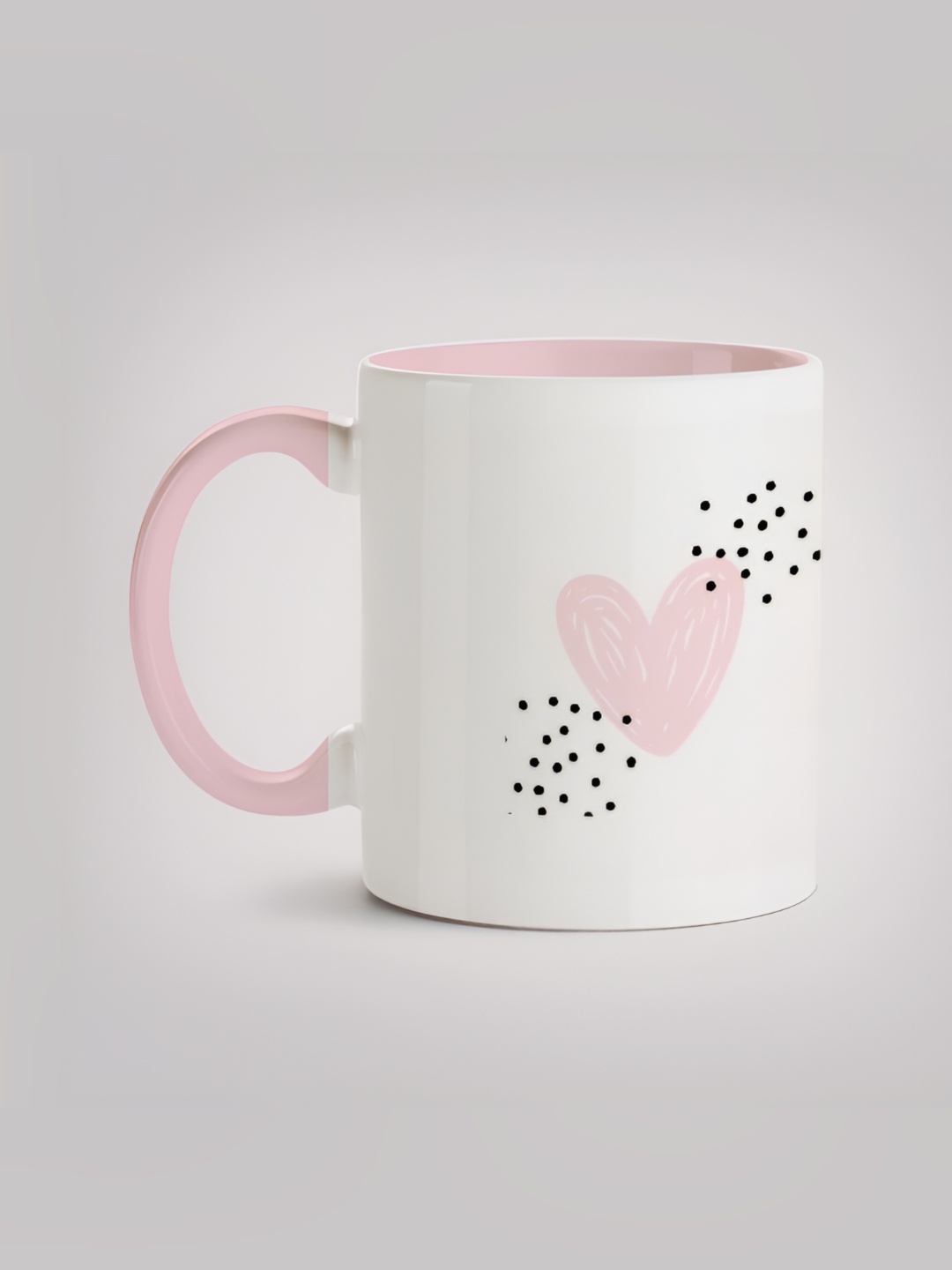 

MOTIVATE BOX White & Pink Ceramic Printed Mugs 330 ml