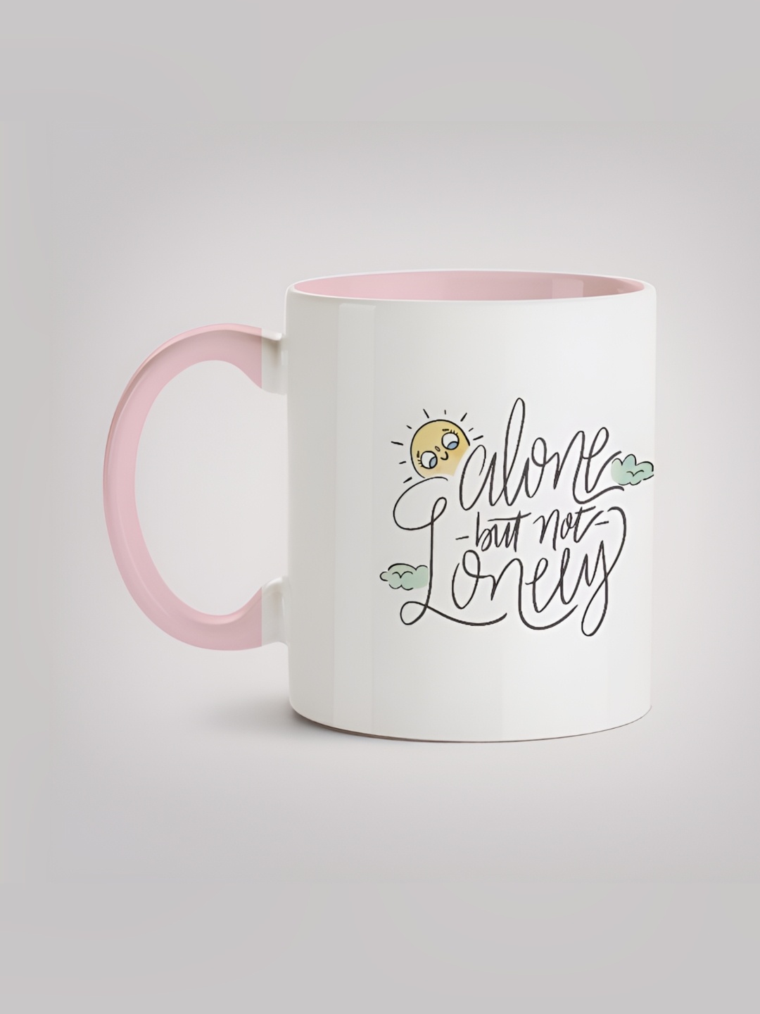 

MOTIVATE BOX White & Grey Printed Ceramic Microwave Safe Glossy Mugs 330 ml