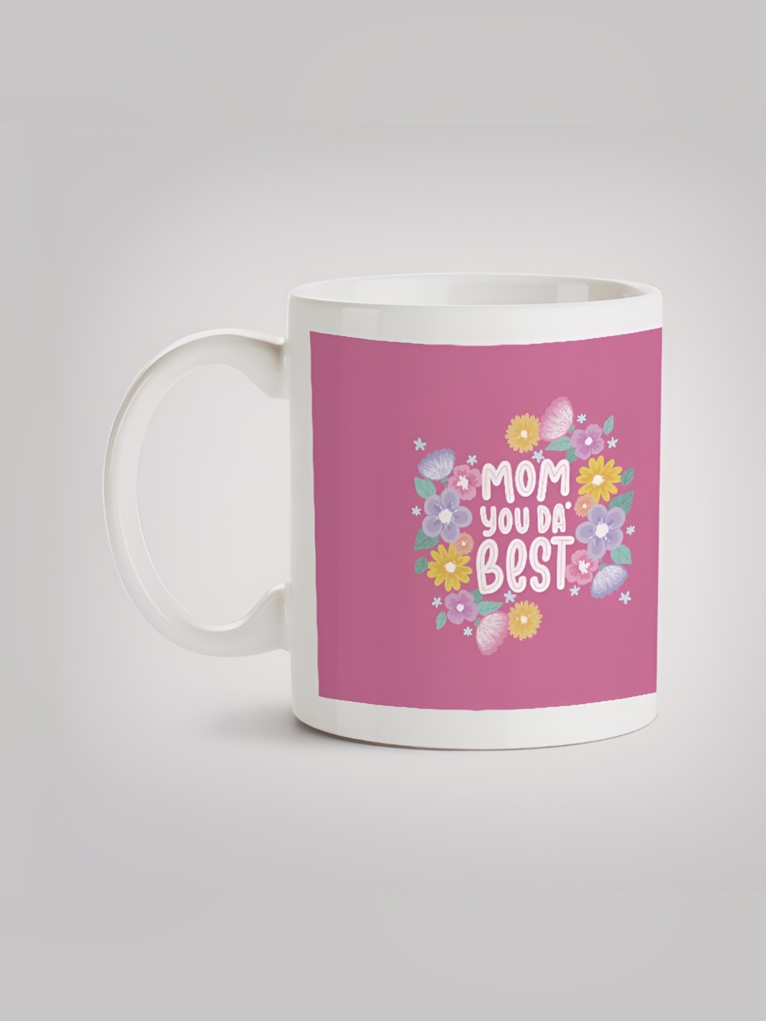 

MOTIVATE BOX White & Pink Text or Slogans Printed Ceramic Glossy Mugs 330 ml