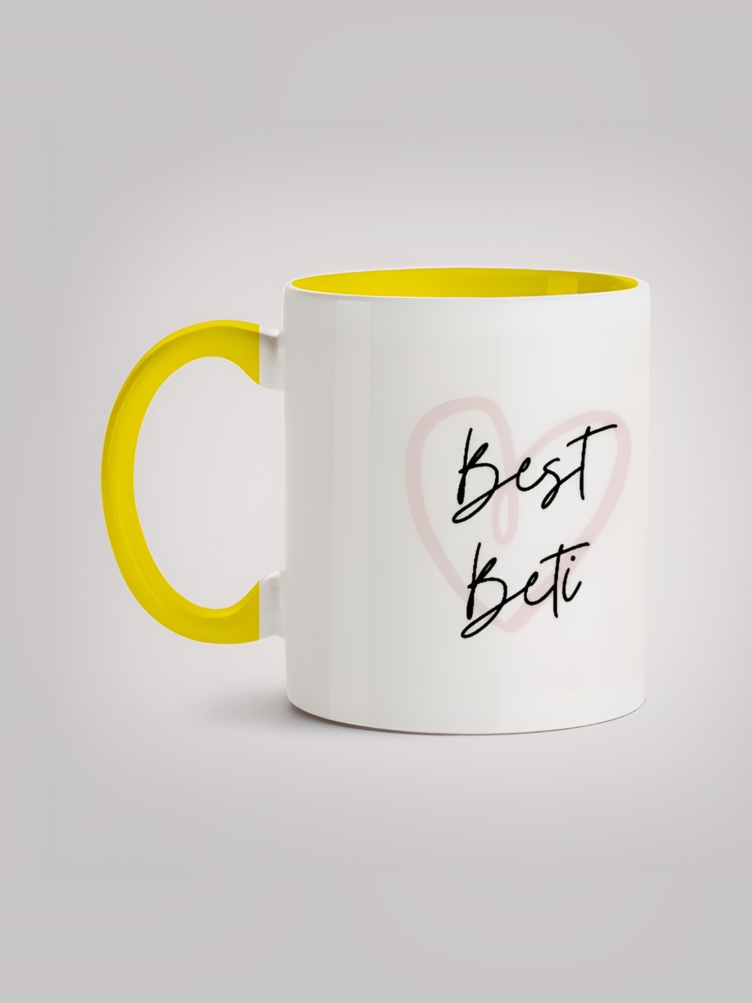

MOTIVATE BOX White & Yellow Printed Glossy Ceramic Mug 330ml