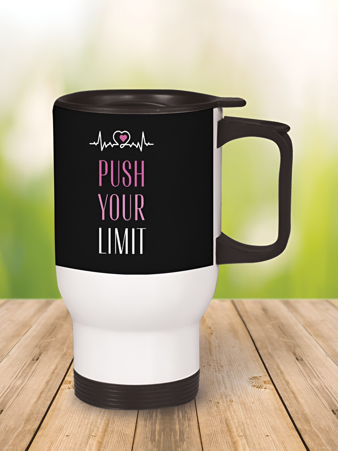 

MOTIVATE BOX White & Black Printed Stainless Steel Glossy Mugs Set of Cups and Mugs
