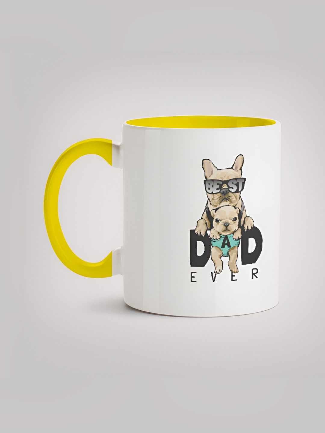 

MOTIVATE BOX White & Yellow Printed Ceramic Glossy Mug 330ml