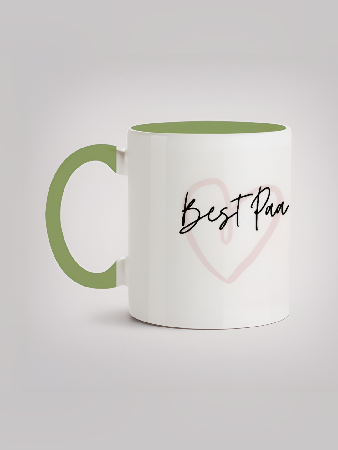

MOTIVATE BOX White & Green Printed Ceramic Glossy Mugs 330 ml