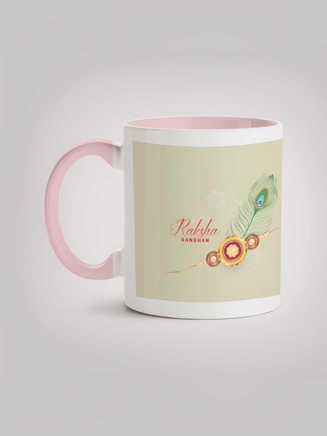 

MOTIVATE BOX Green & Pink Printed Ceramic Glossy Mugs 330 ml