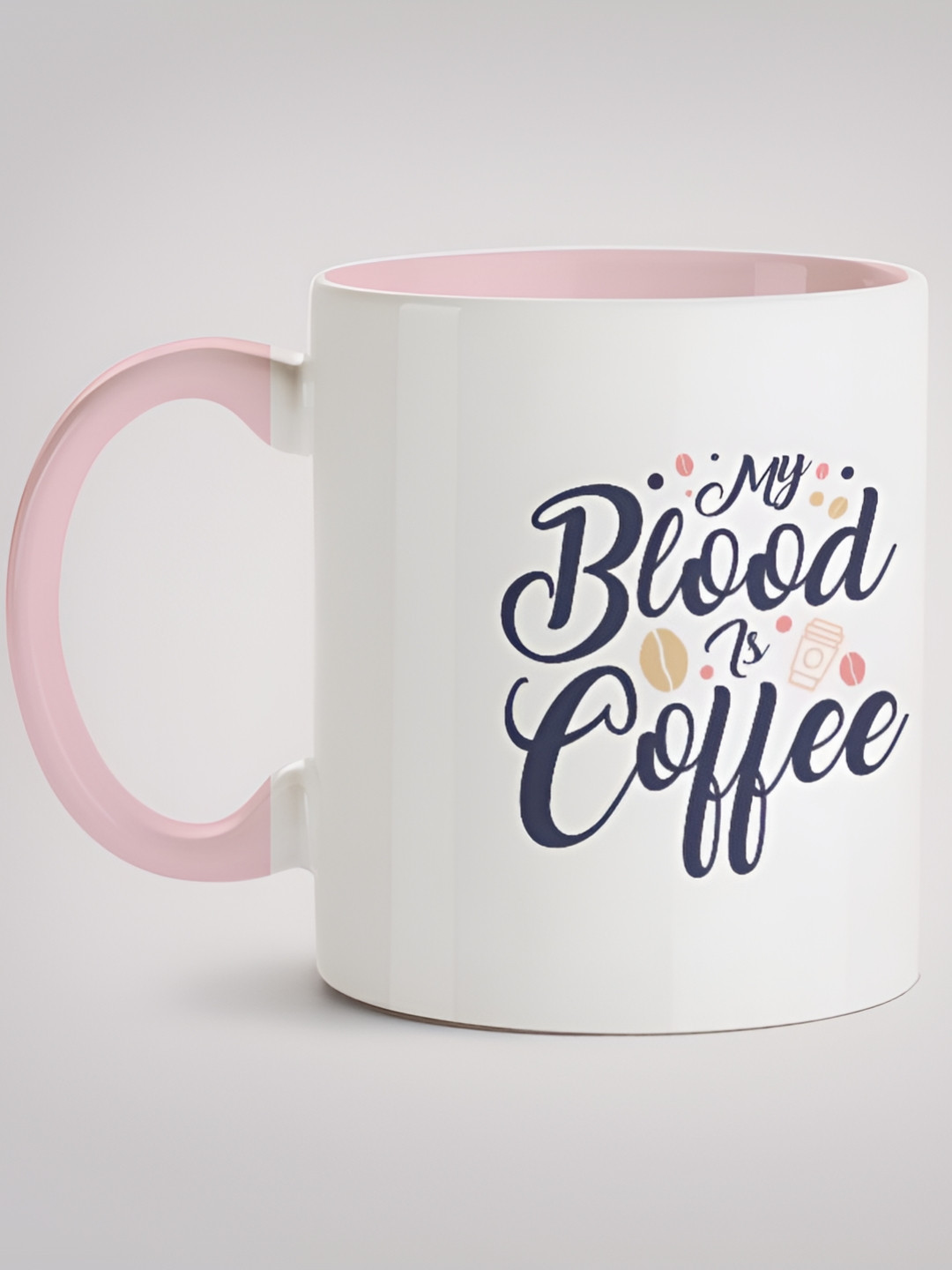 

MOTIVATE BOX White & Blue Printed Ceramic Glossy Mugs 330 ml