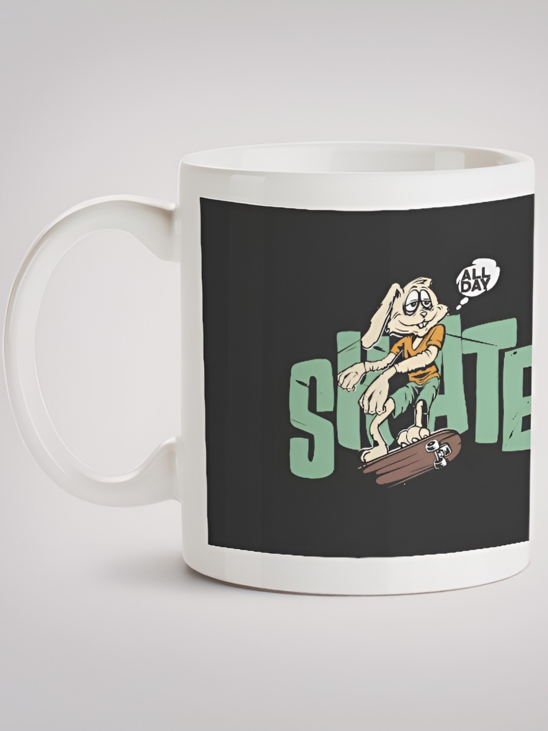 

MOTIVATE BOX White & Black Printed Glossy Ceramic Mug 330ml