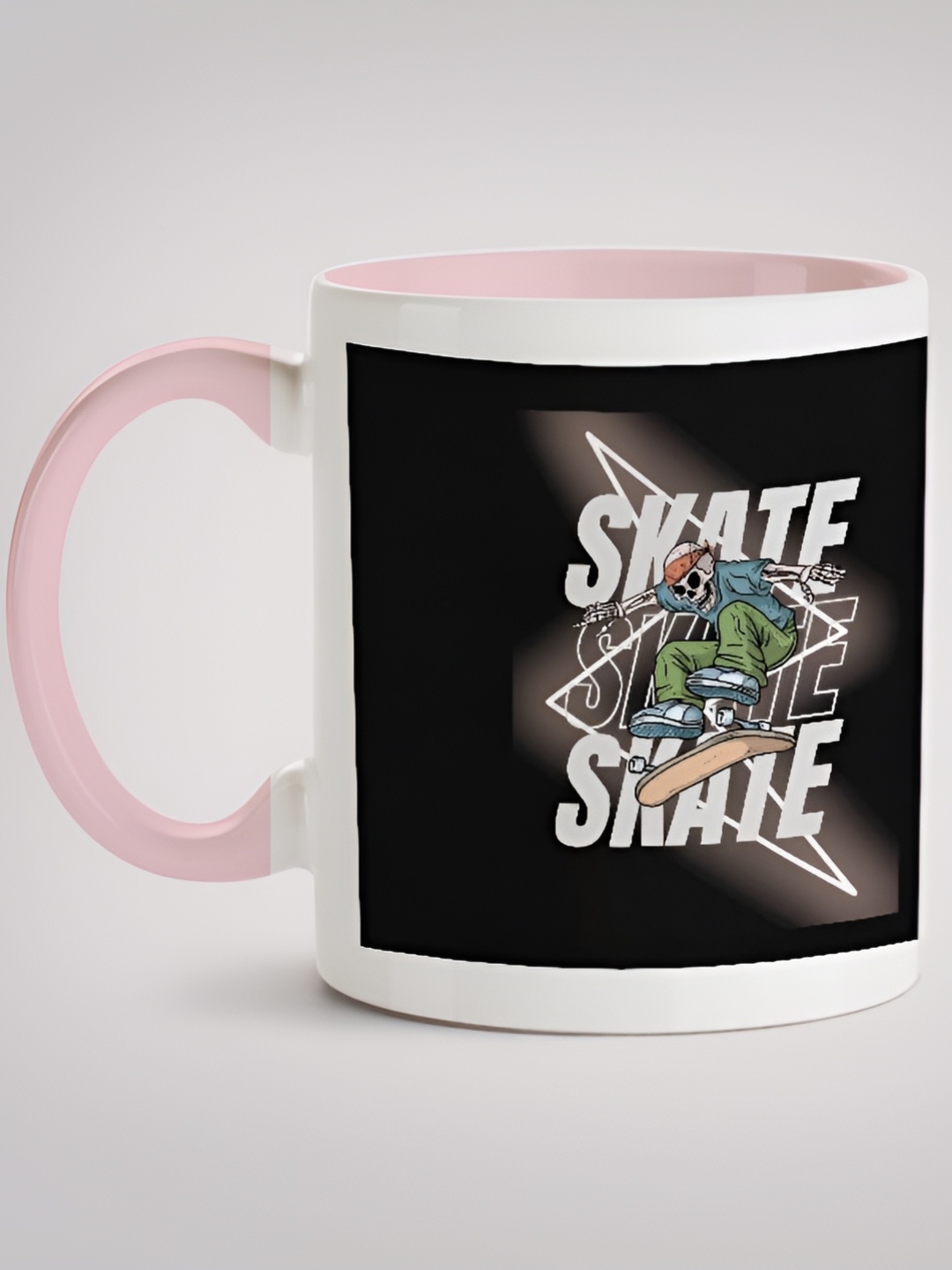 

MOTIVATE BOX White & Black Printed Ceramic Glossy Mugs 330 ml