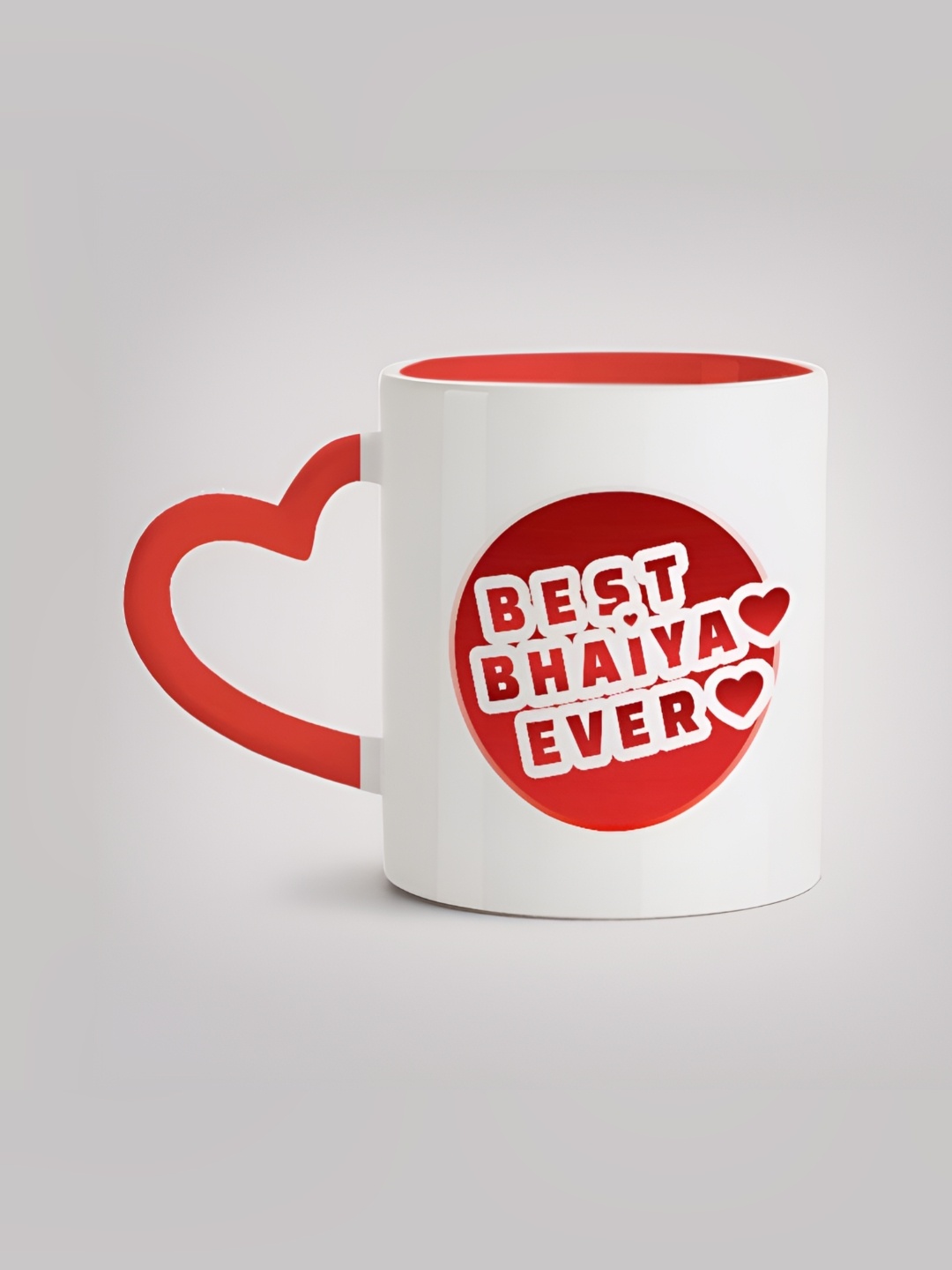 

MOTIVATE BOX White & Red Printed Glossy Ceramic Mugs 330 ml