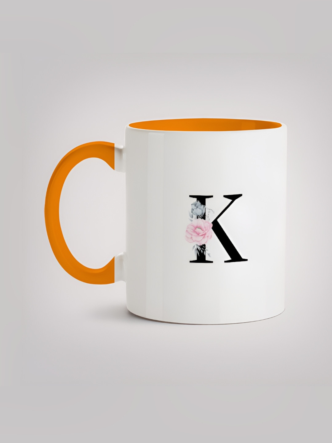 

MOTIVATE BOX White & Orange Printed Ceramic Microwave Safe Glossy Finished Mug 330 ml