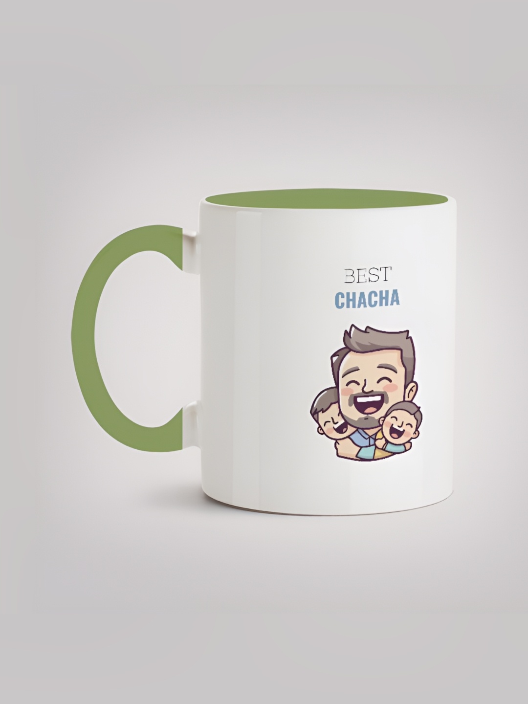 

MOTIVATE BOX White & Green Printed Ceramic Glossy Mugs 330 ml