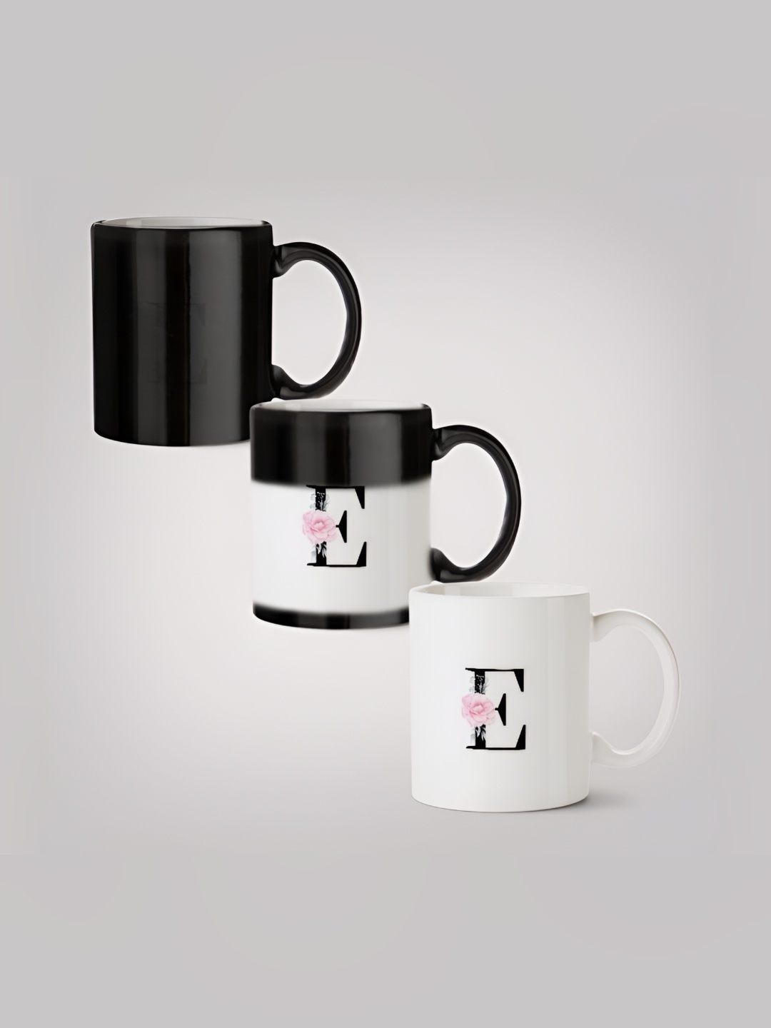 

MOTIVATE BOX White & Black Printed Ceramic Microwave Safe Glossy Mugs 330 ml