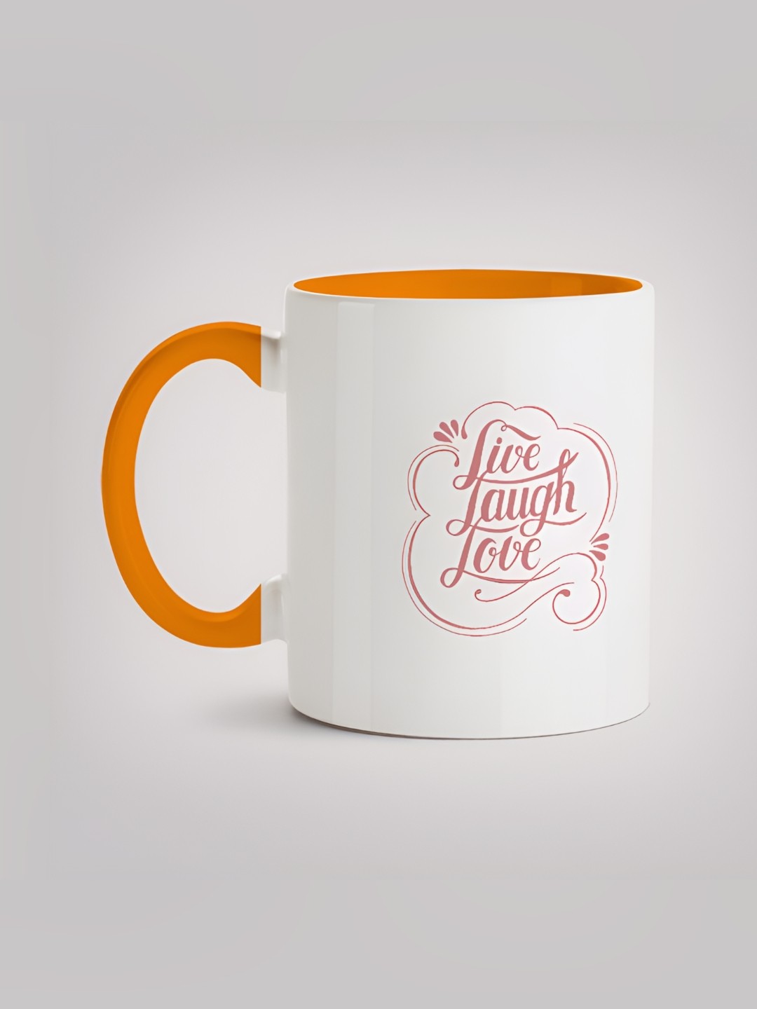 

MOTIVATE BOX White & Orange Printed Ceramic Glossy Mug 330ml