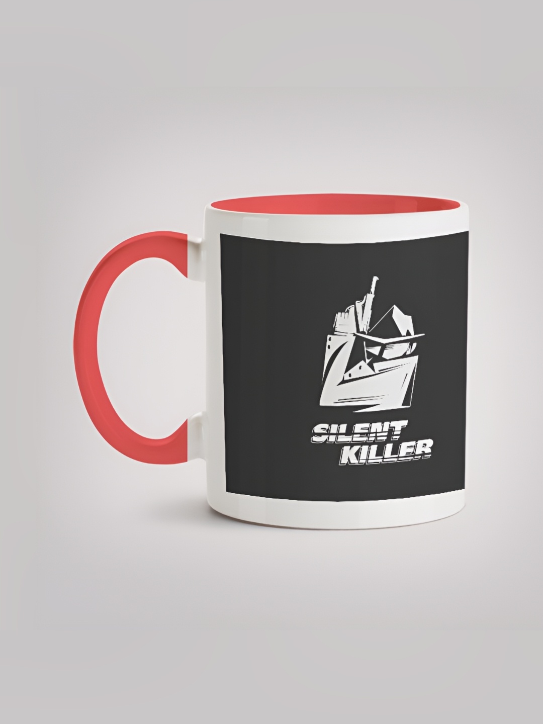 

MOTIVATE BOX White & Black Printed Ceramic Glossy Mugs 330 ml