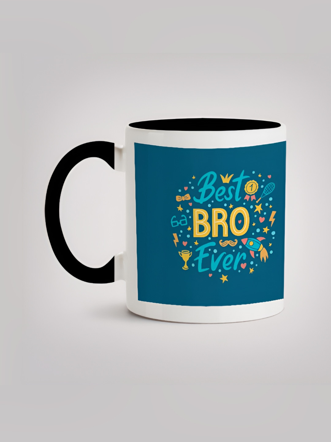 

MOTIVATE BOX Blue & White Printed Ceramic Microwave Safe Glossy Mugs 330 ml