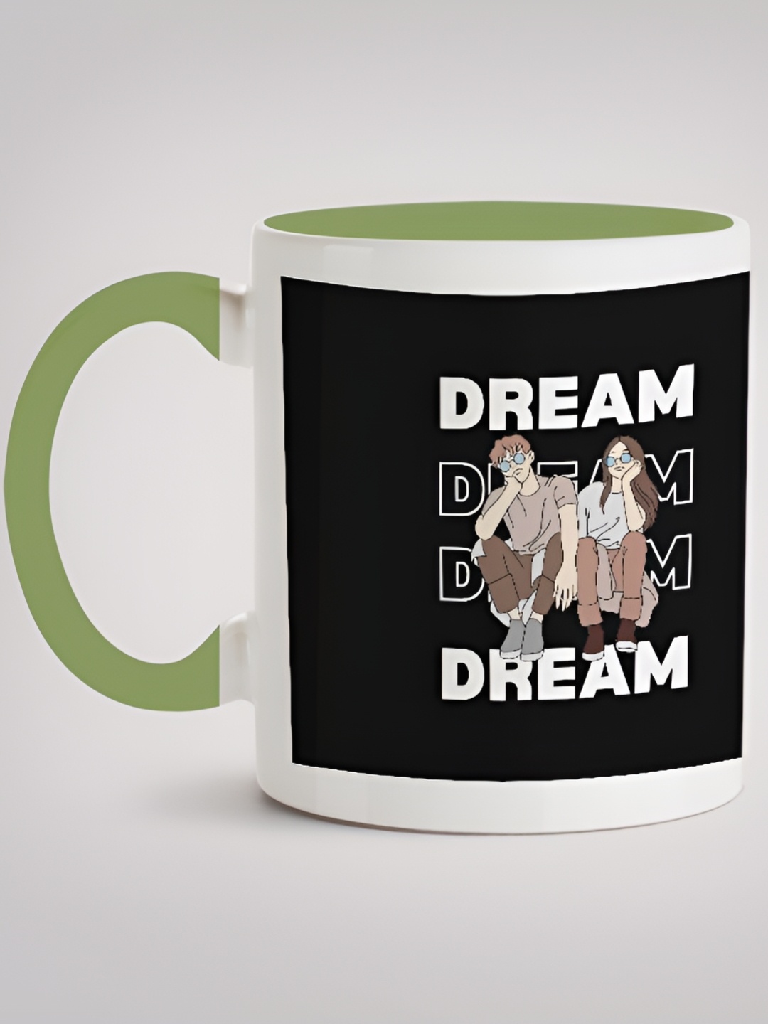 

MOTIVATE BOX White & Green Printed Glossy Ceramic Mug 330ml