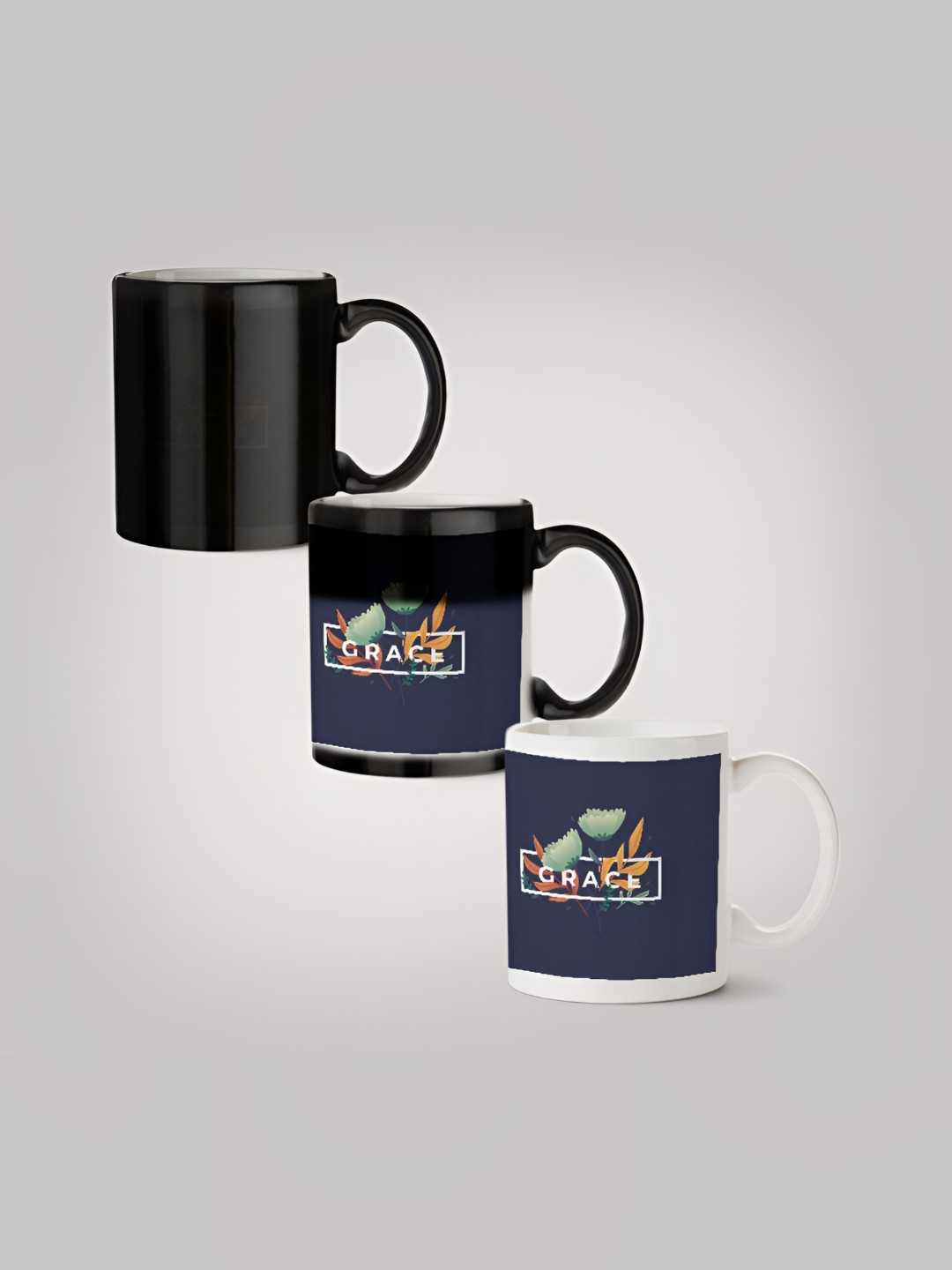 

MOTIVATE BOX Blue & White Printed Microwave Safe Ceramic Mugs 330ml