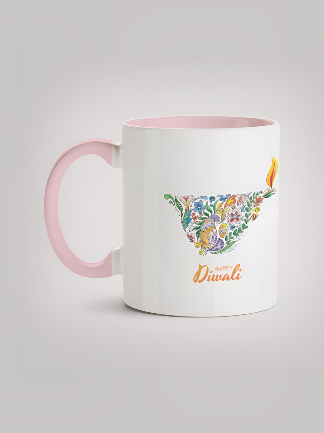 

MOTIVATE BOX White & Pink Printed Ceramic Glossy Mug 330ml