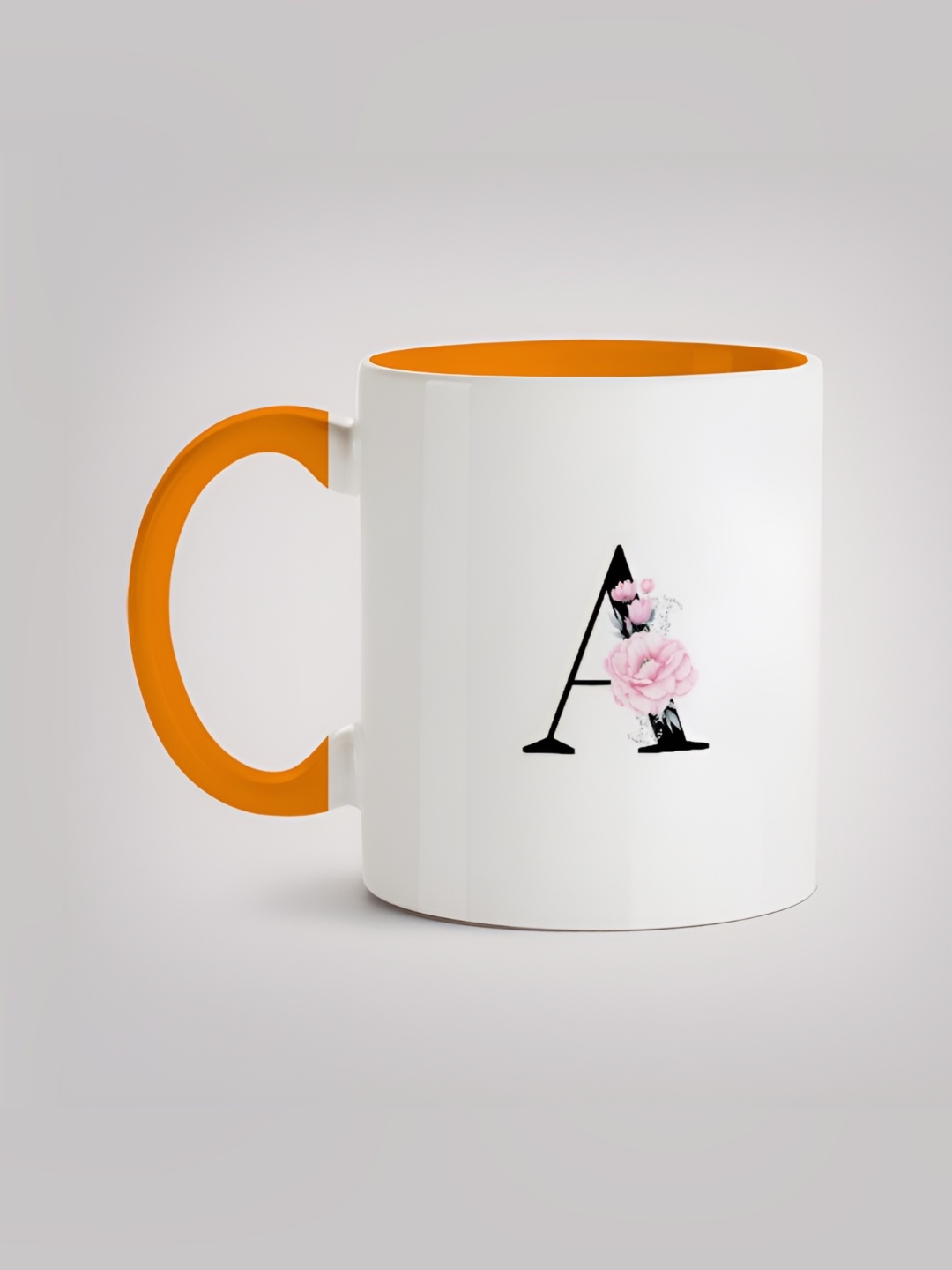 

MOTIVATE BOX White & Orange Printed Ceramic Glossy Mug 330 ml