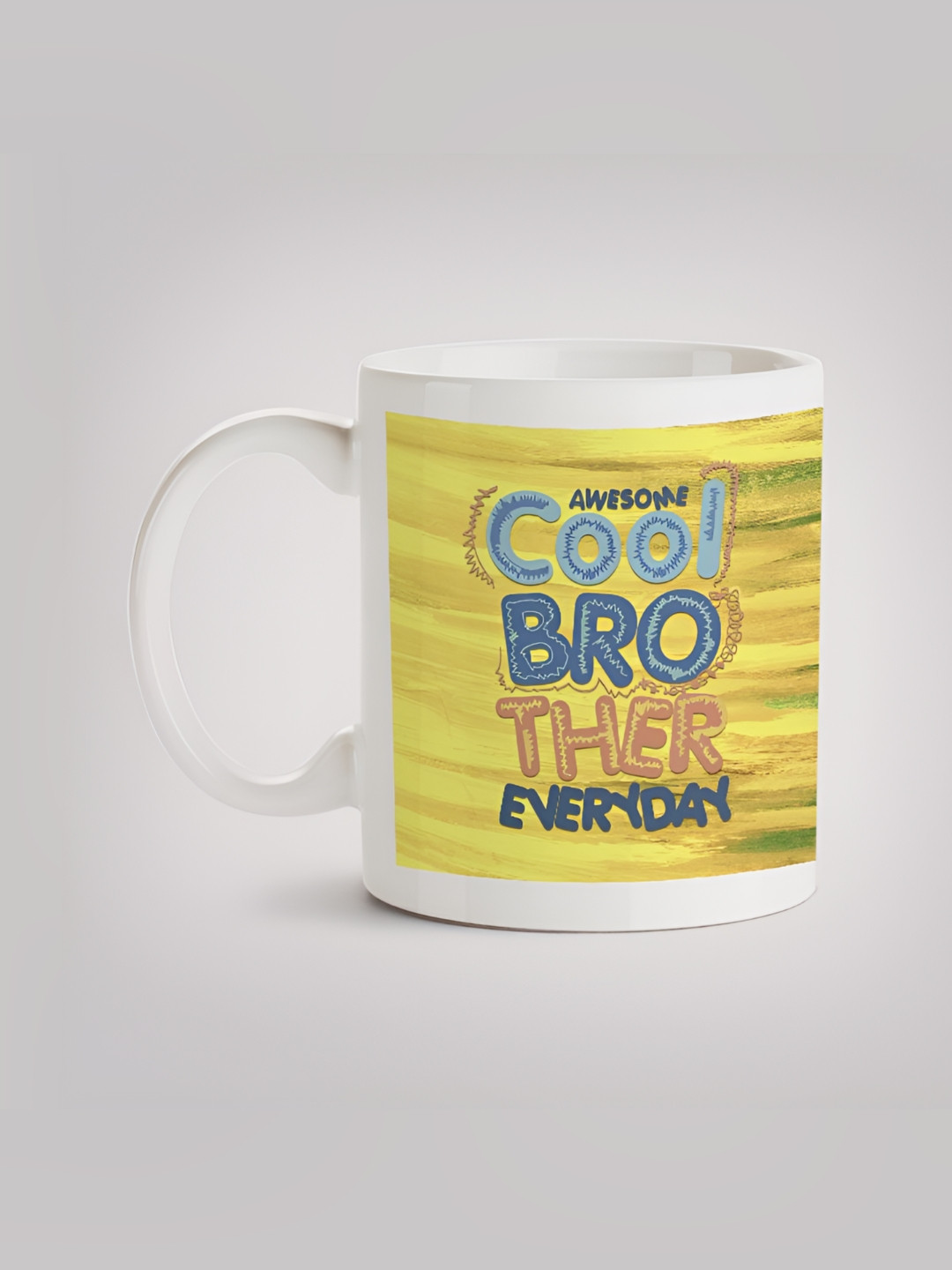 

MOTIVATE BOX Yellow & White Printed Glossy Ceramic Mugs 330 ml