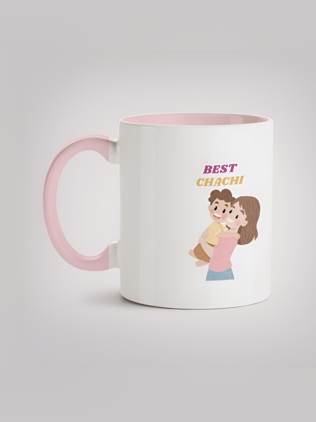 

MOTIVATE BOX White & Pink Printed Ceramic Glossy Mug 330 ml