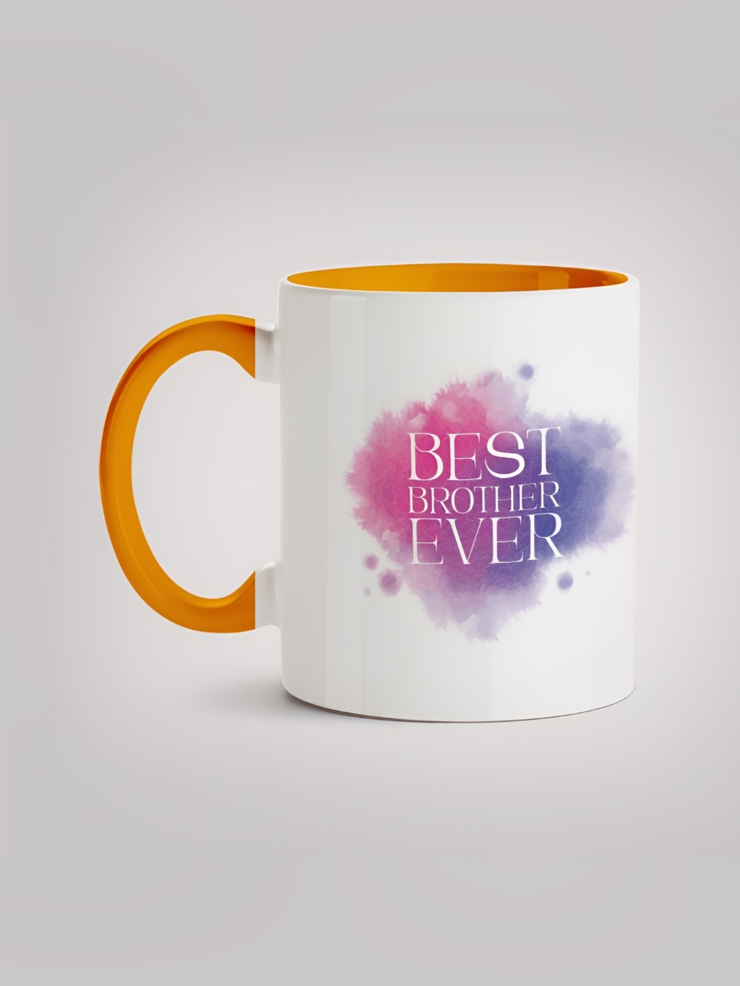 

MOTIVATE BOX White & Orange Printed Ceramic Glossy Mug 330 ml