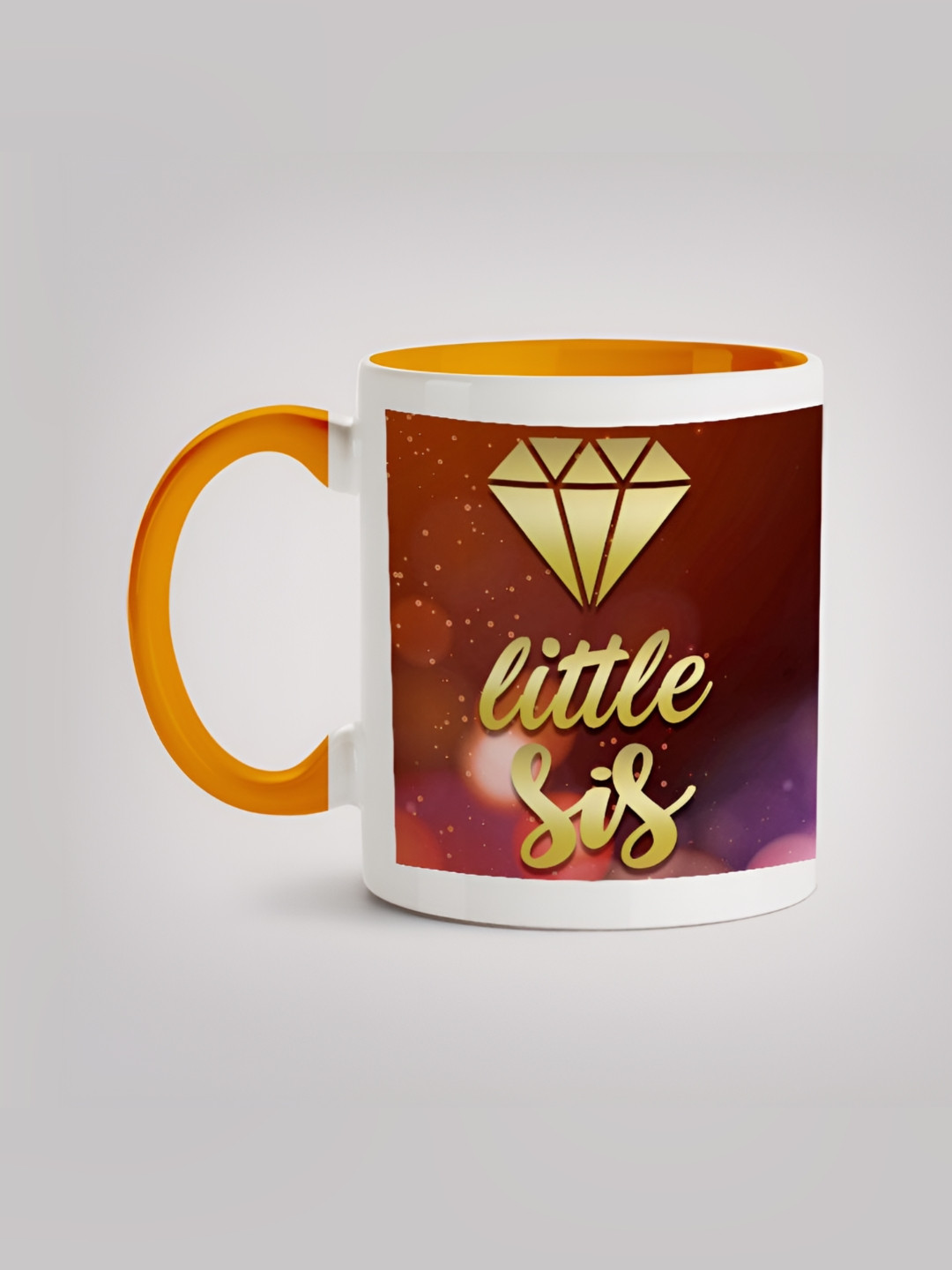 

MOTIVATE BOX White & Yellow Printed Ceramic Glossy Mugs 330 ml