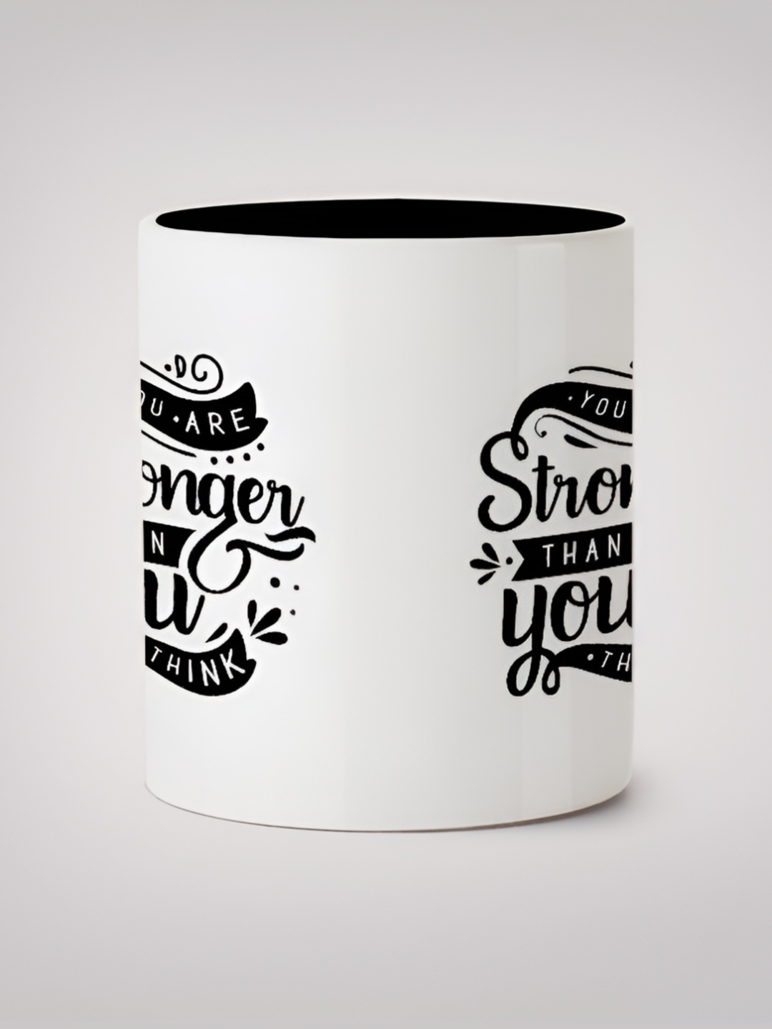 

MOTIVATE BOX White & Black Printed Ceramic Glossy Mug 330 ml
