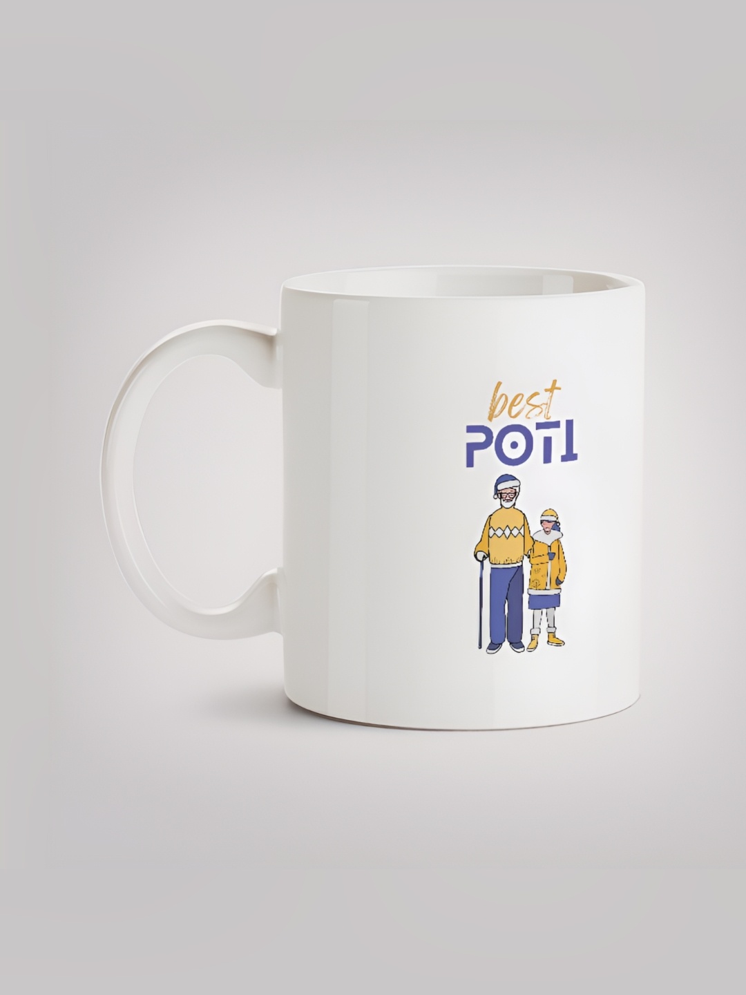 

MOTIVATE BOX White & Blue Printed Ceramic Glossy Mugs 330 ml