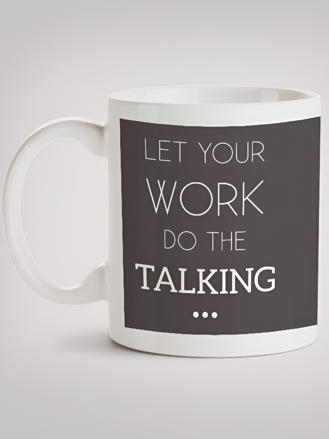 

MOTIVATE BOX White & Grey Printed Ceramic Microwave Safe Glossy Finished Mug 330 ml