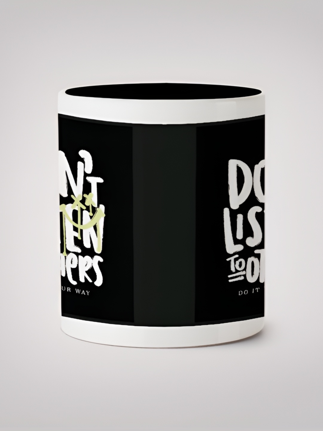 

MOTIVATE BOX White & Black Text or Slogans Printed Ceramic Glossy Mugs 330 ml