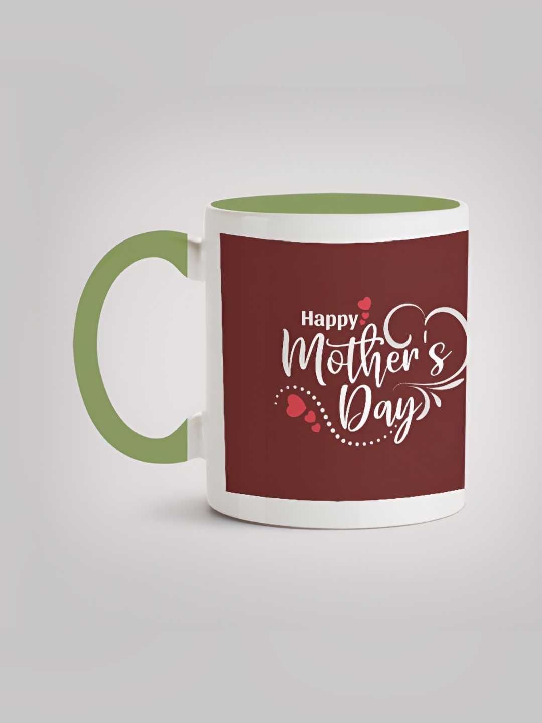 

MOTIVATE BOX Red & White Printed Glossy Ceramic Mugs 330 ml