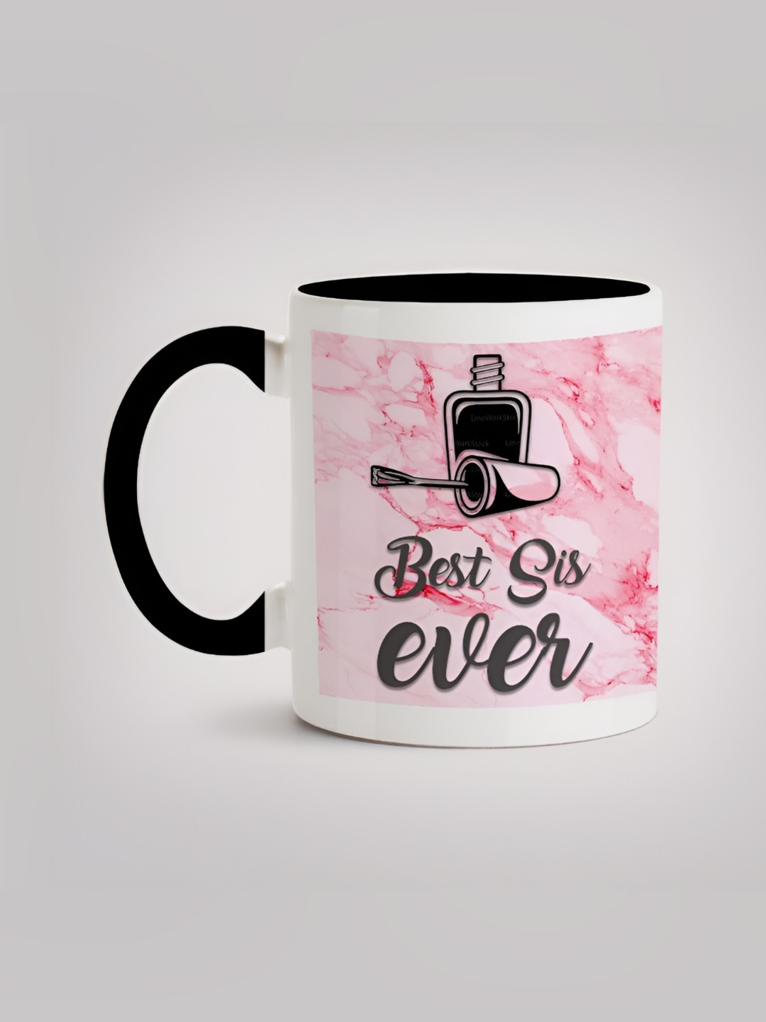 

MOTIVATE BOX White & Black Printed Glossy Ceramic Mugs 330 ml