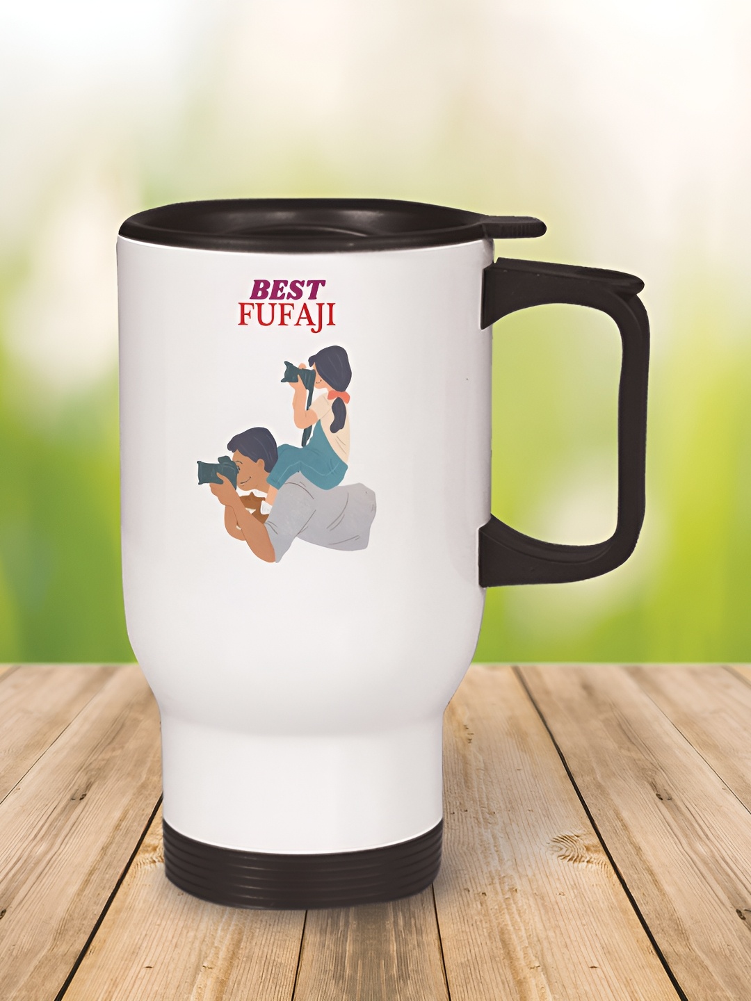 

MOTIVATE BOX White & Black Printed Stainless Steel Glossy Mugs Set of Cups and Mugs