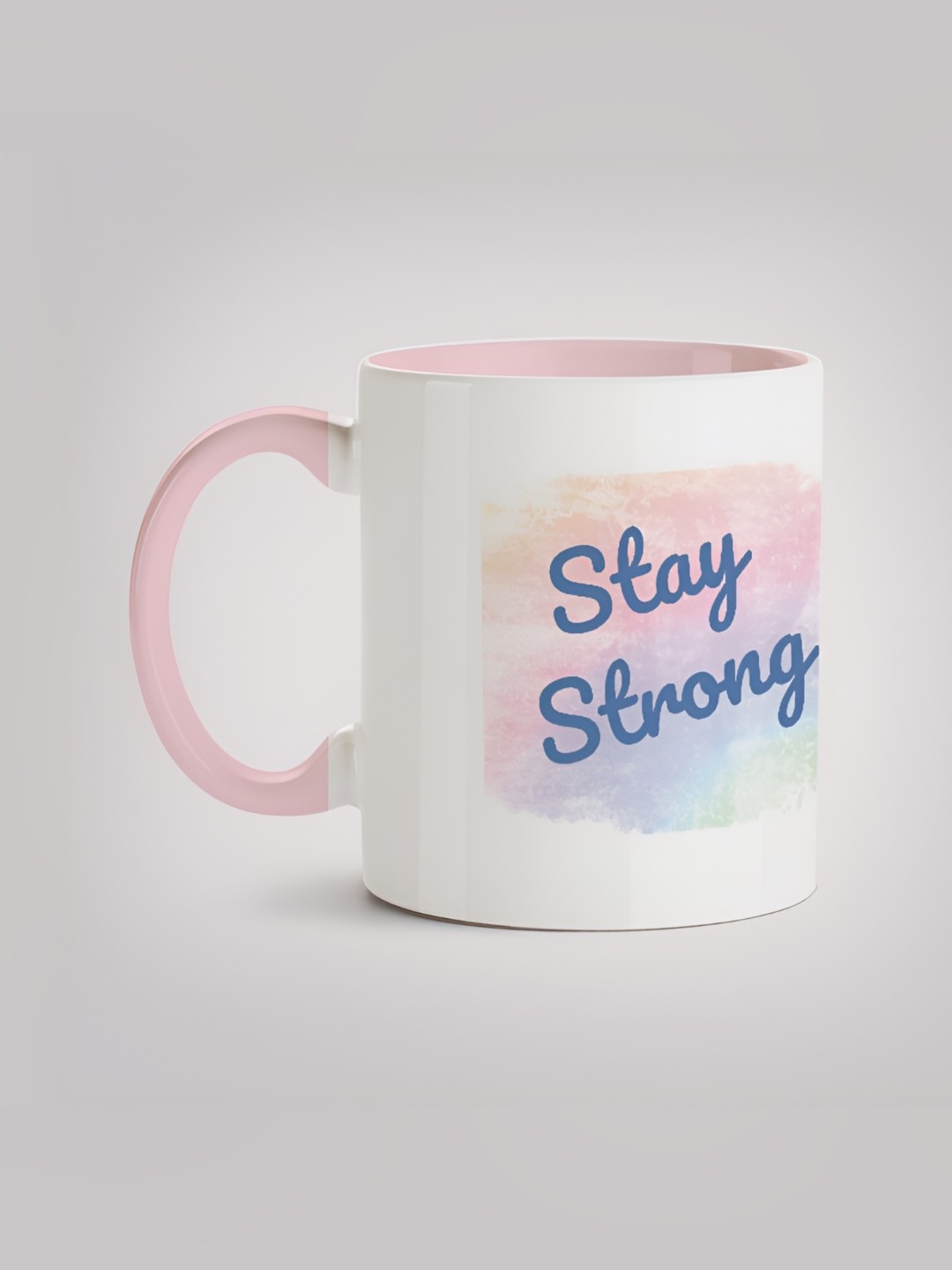 

MOTIVATE BOX Pink & White Printed Ceramic Microwave Safe Glossy Mugs 330 ml