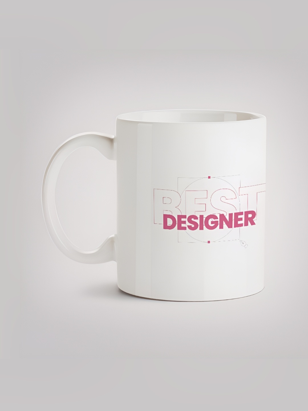 

MOTIVATE BOX Pink & White Printed Ceramic Glossy Mugs 330 ml