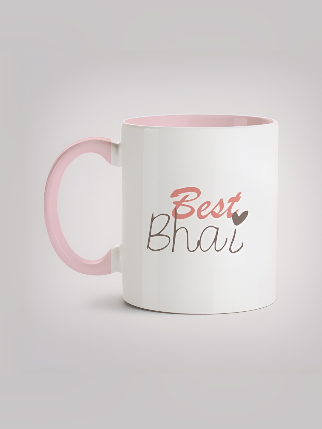 

MOTIVATE BOX White & Pink Typography Printed Microwave Safe Ceramic Mugs 330ml