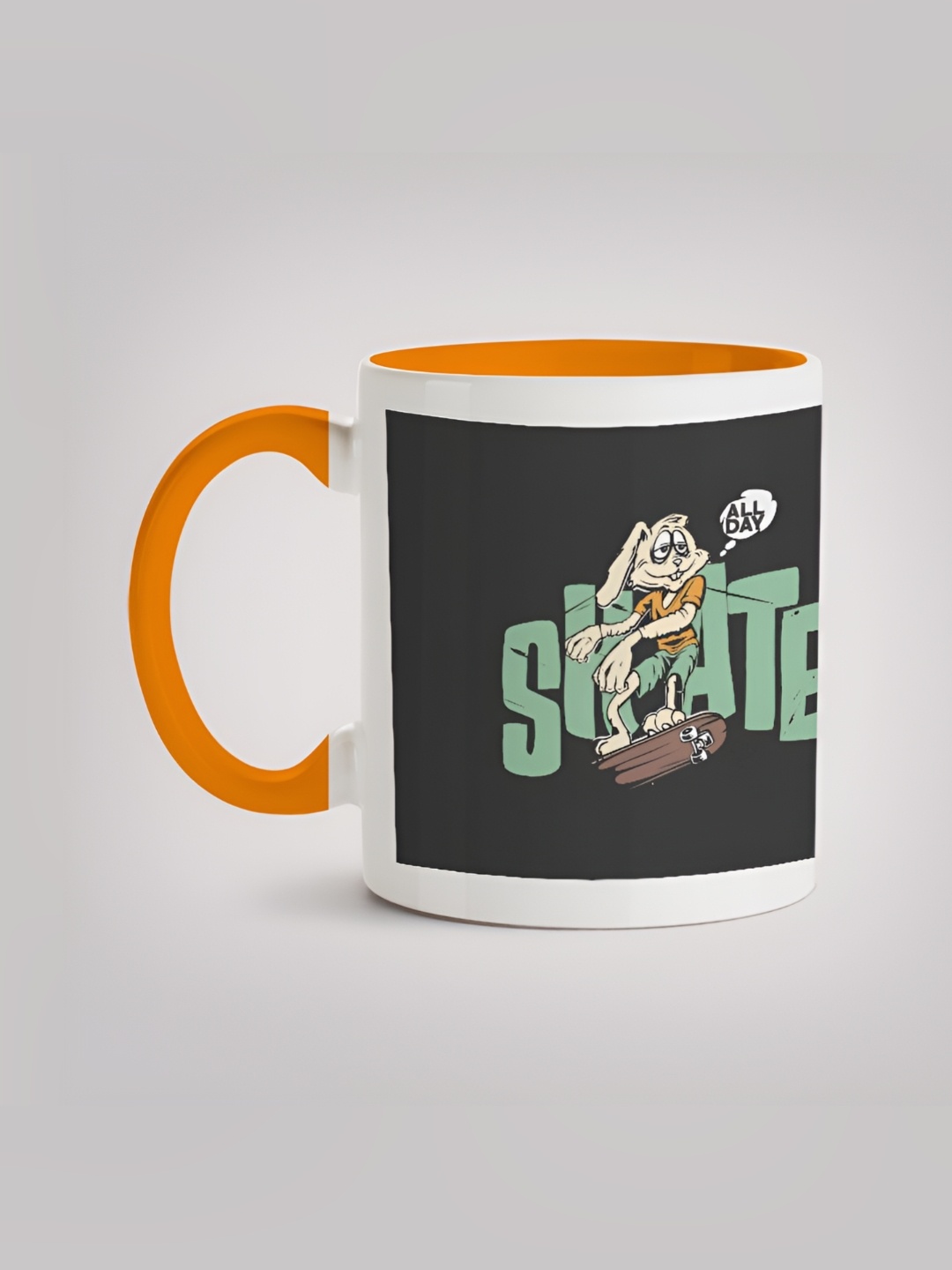 

MOTIVATE BOX White & Black Printed Glossy Ceramic Mugs 330 ml