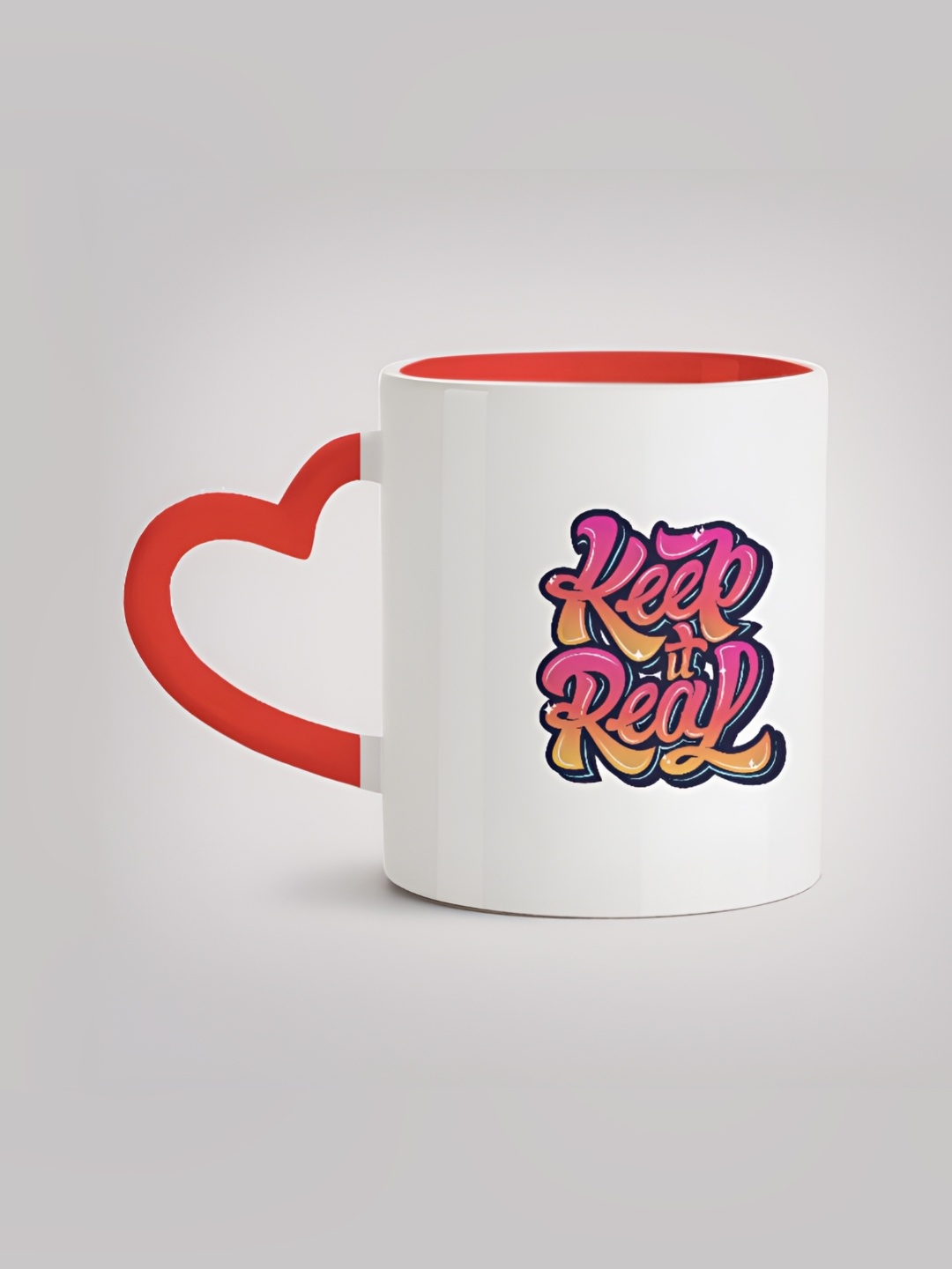 

MOTIVATE BOX White & Red Printed Glossy Ceramic Mugs 330 ml
