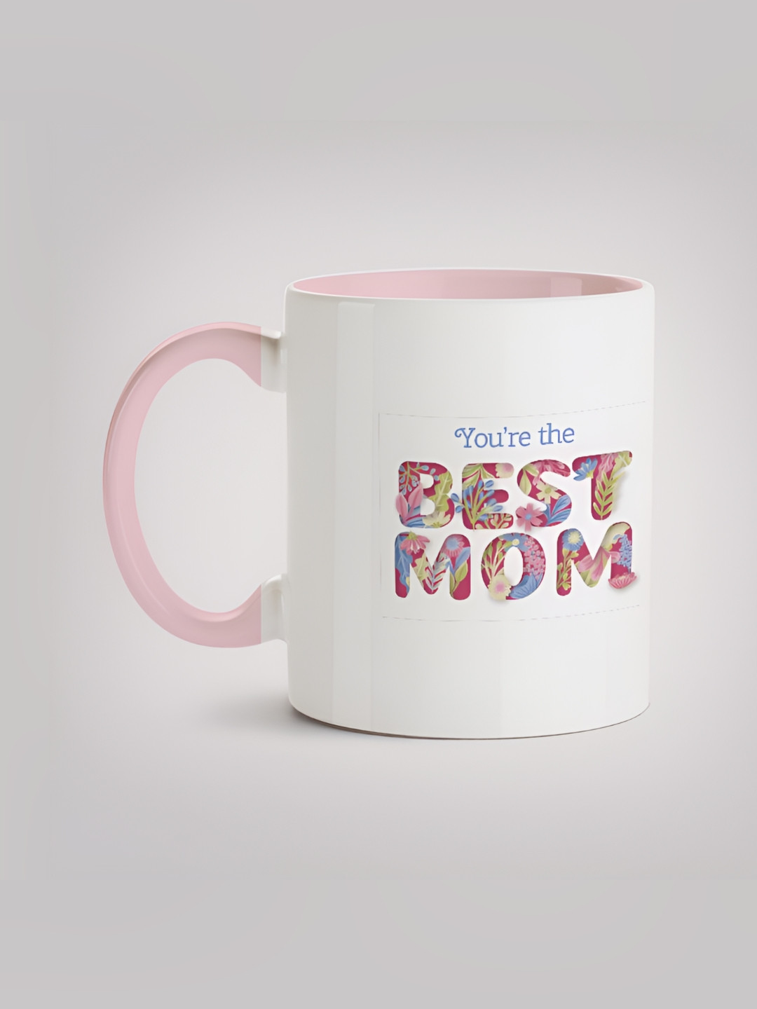 

MOTIVATE BOX White & Pink Printed Ceramic Microwave Safe Glossy Mugs 330 ml