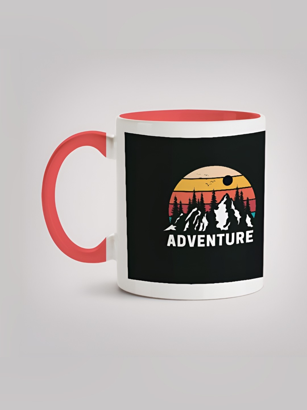 

MOTIVATE BOX White & Peach Printed Ceramic Glossy Mug 330 ml