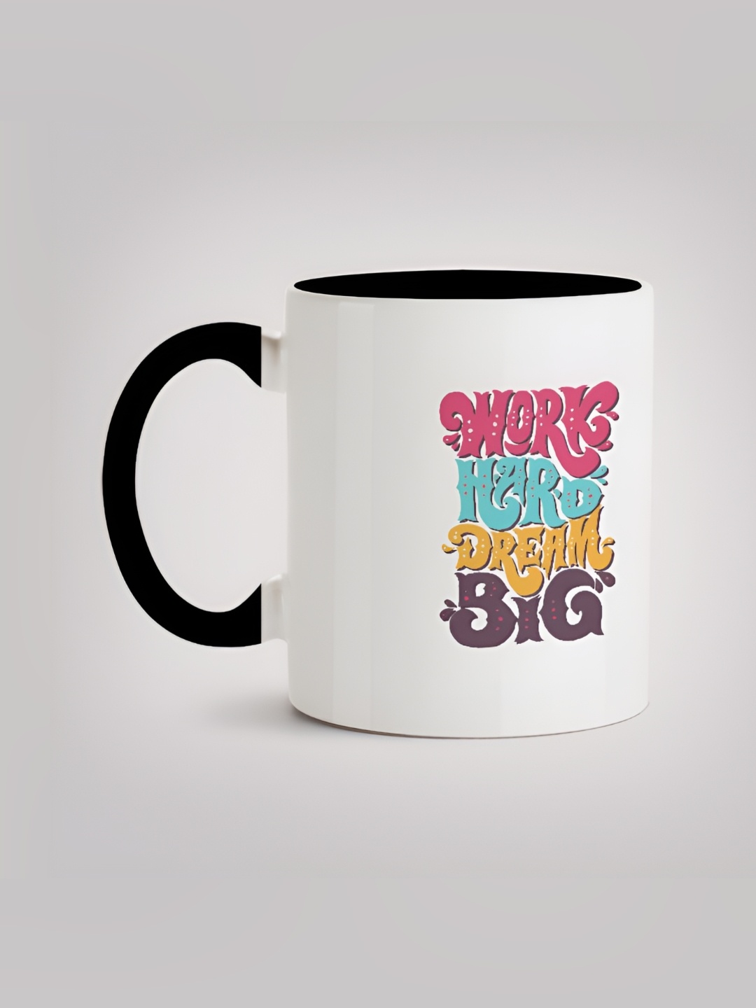 

MOTIVATE BOX White & Black Printed Glossy Ceramic Mugs 330 ml