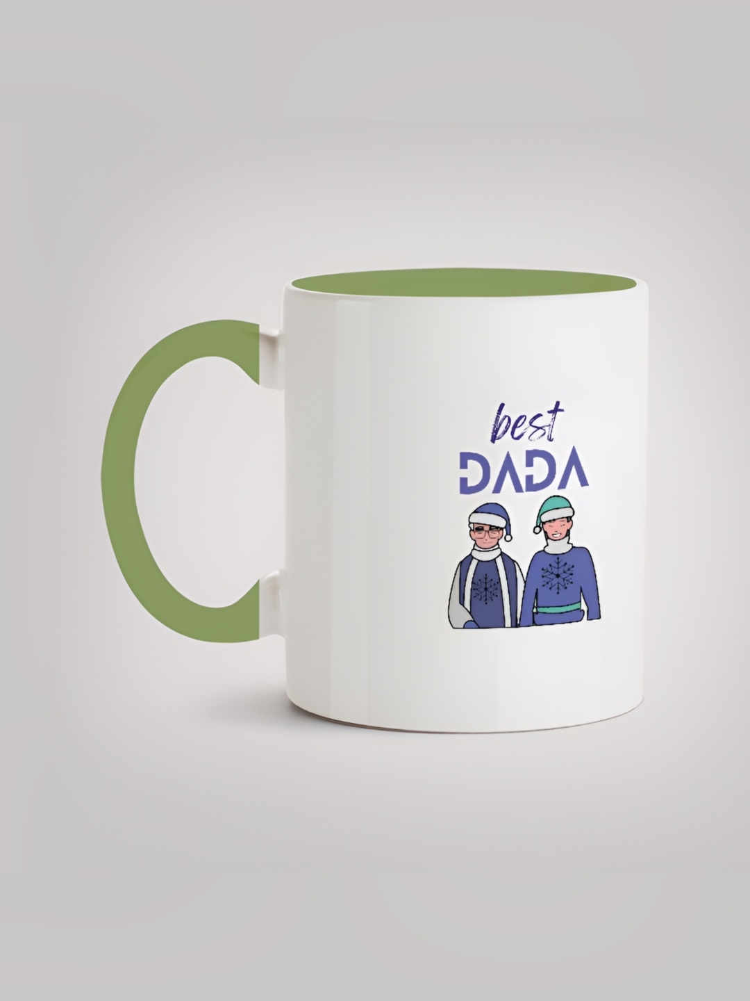 

MOTIVATE BOX White & Green Printed Ceramic Glossy Mugs 330 ml